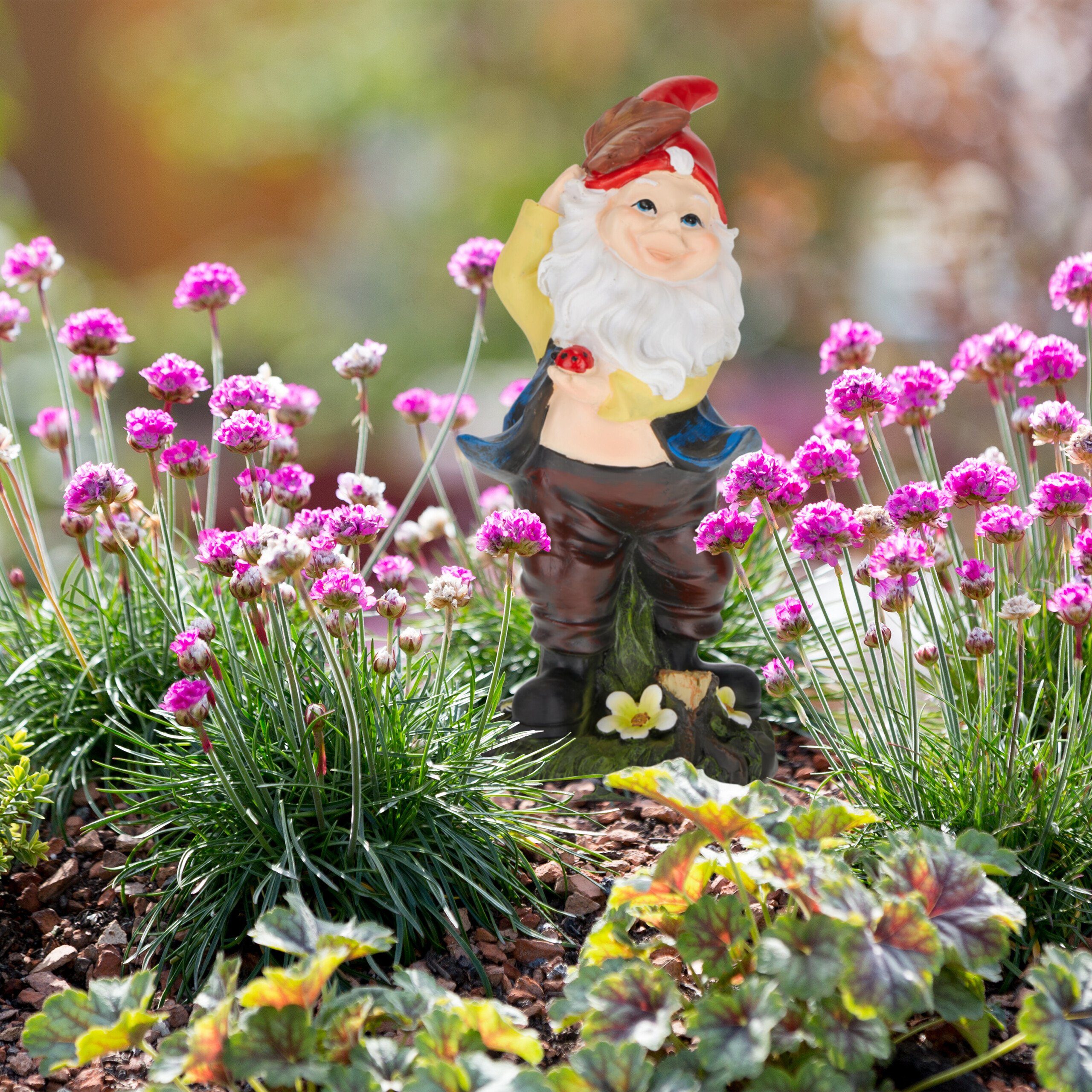 relaxdays Gartenzwerg mit Marienkäf günstig online kaufen
