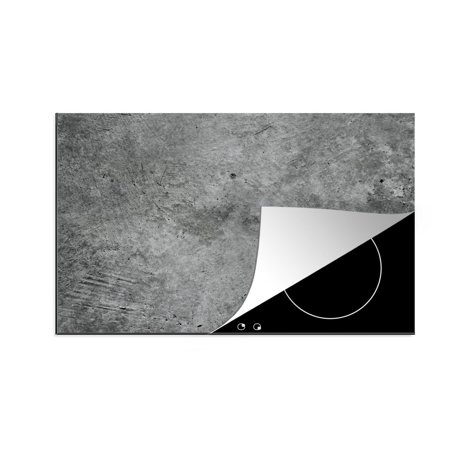 MuchoWow Herdblende-/Abdeckplatte Verwitterung - Beton - Vintage - Kochfeldzubehör - Induktionsschutz, Vinyl, (1 tlg), 81x52 cm, Induktionskochfeld Schutz für die küche, Ceranfeldabdeckung