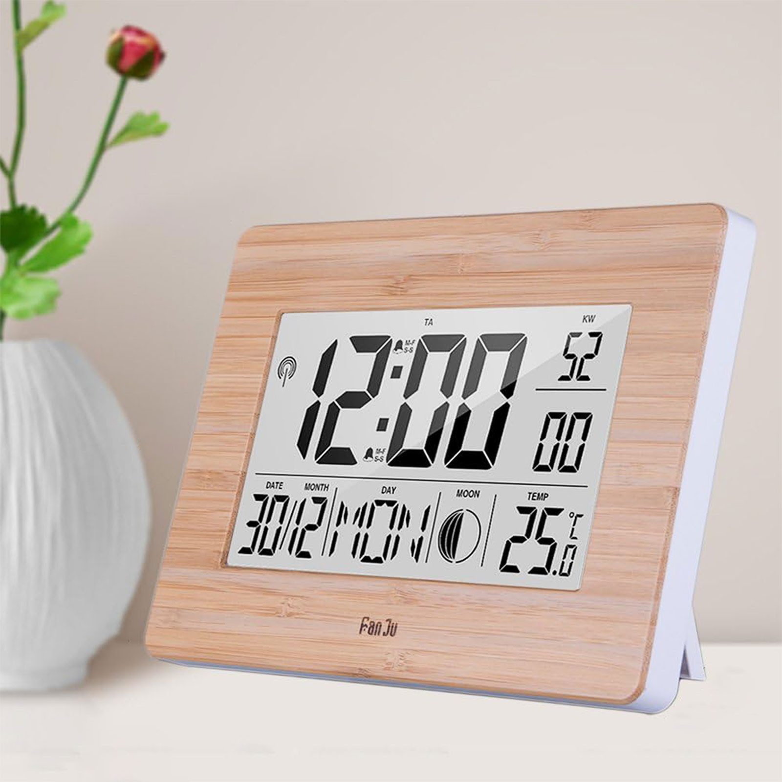MODFU Wecker Digital Holzfarbenen Wecker LED günstig online kaufen