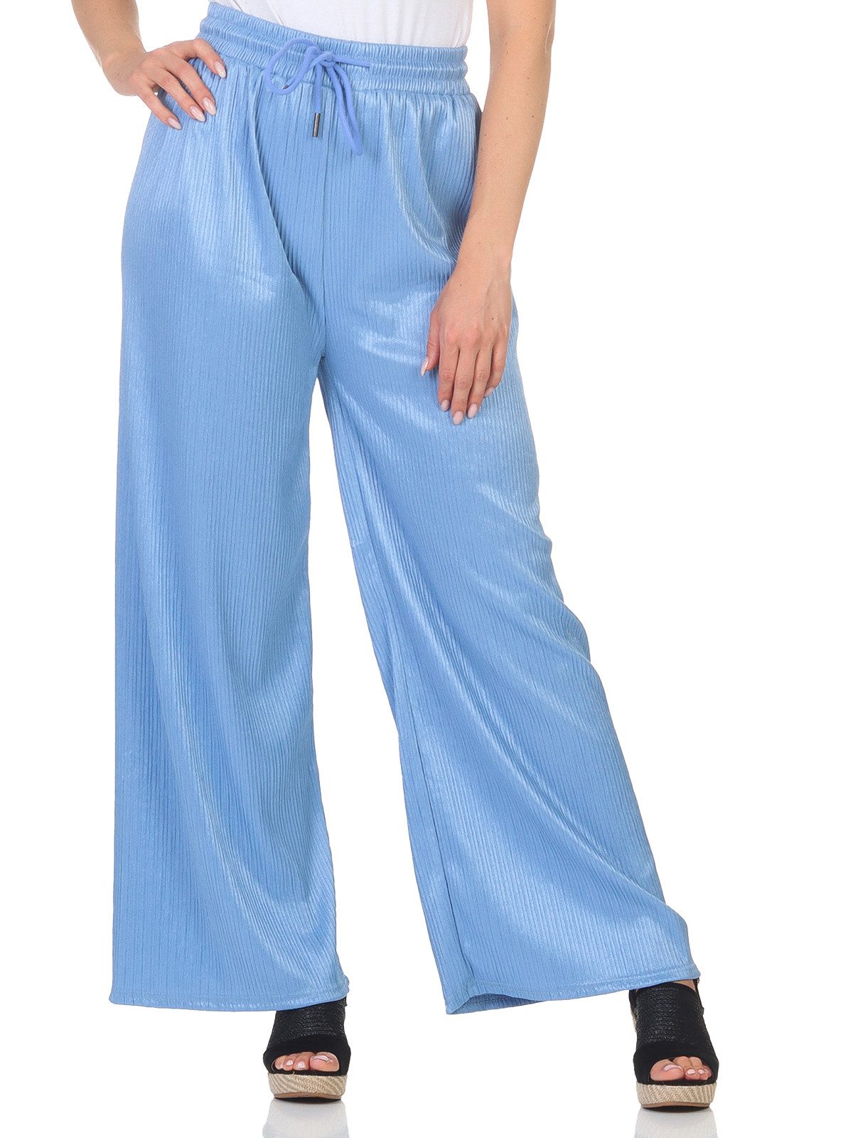 simaranda Marlene-Hose Damen Schlaghose 5020 L-Xl Hellblau mit elastischem günstig online kaufen