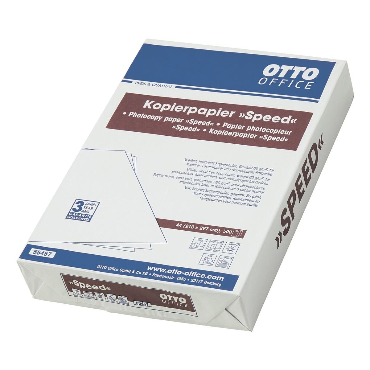 Otto Office Druckerpapier SPEED, Format DIN A4, 80 g/m², 150 CIE, 500 Blatt