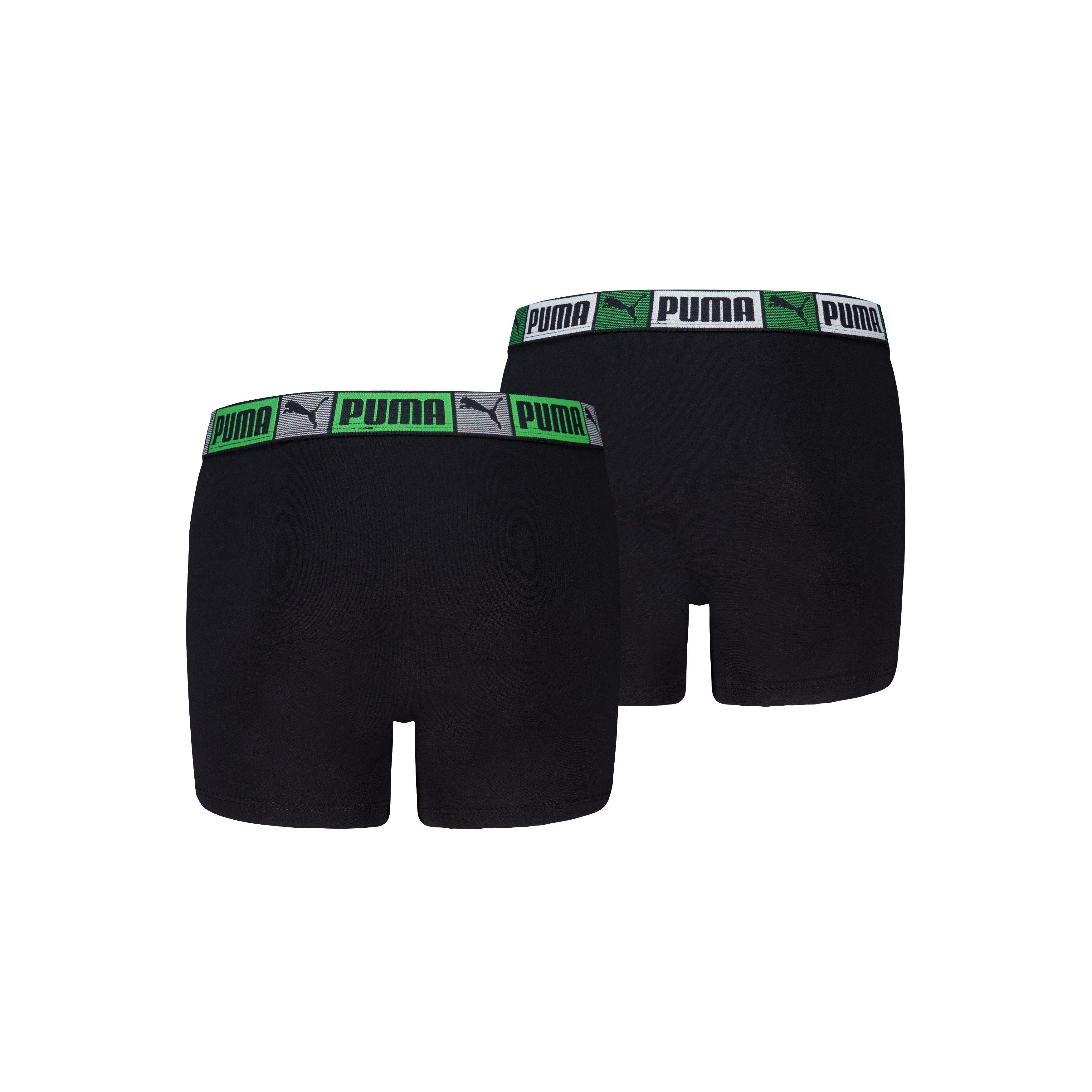 PUMA Boxershorts PUMA BOYS LOGO BLOCK ELASTIC BOXERS (2er Pack) mit Logobund
