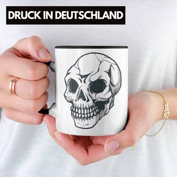 Trendation Tasse Trendation - Totenkopf Tasse Frauen Geschenk Tattoo Tattoowierte Frau Geschenk Goth Metal