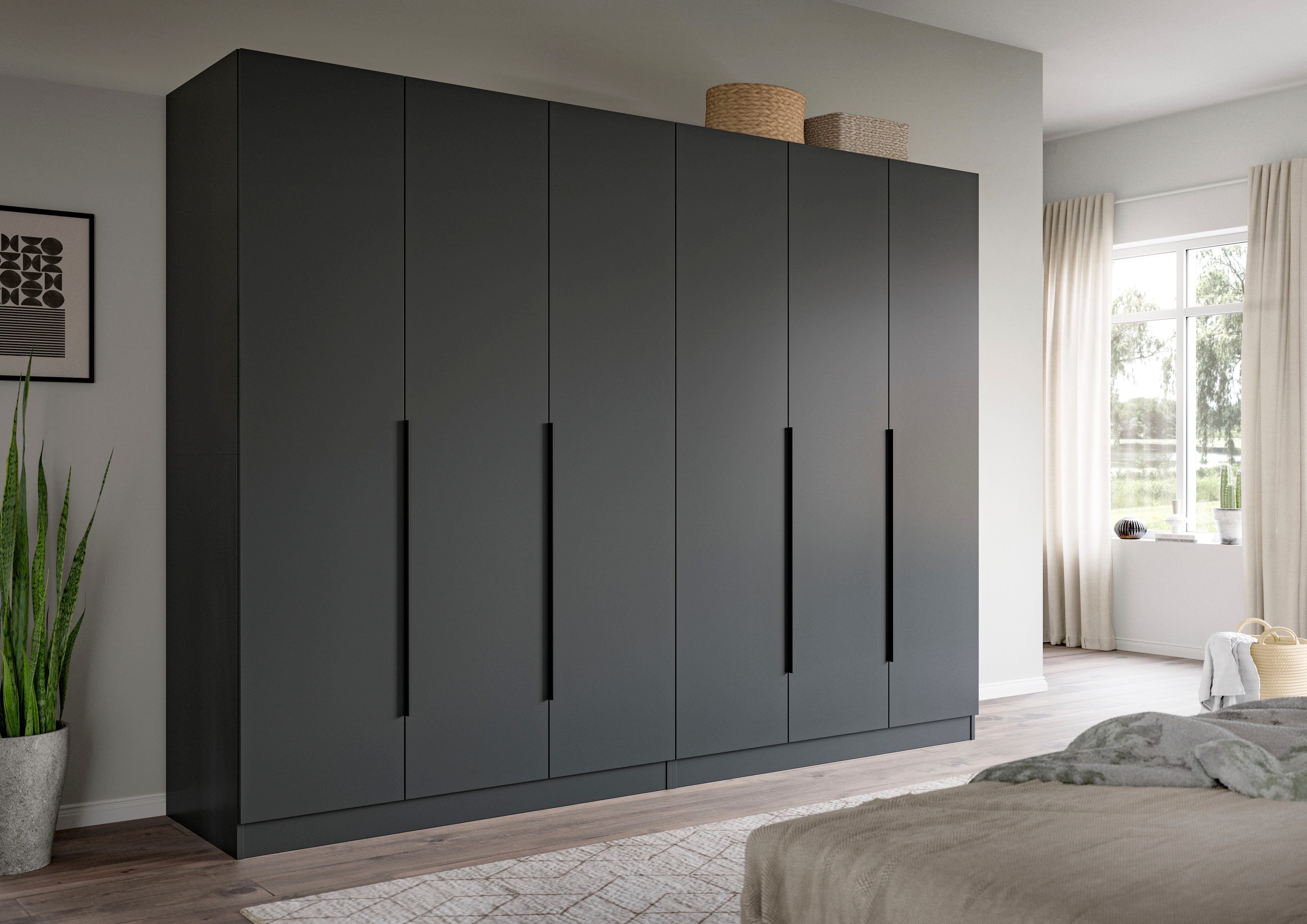 Home affaire Schrank-Set Skarde moderner Kleiderschrank Schlafzimmerschrank, (1-St., wähle deine beste Schrank Kombination), Skarde Kleiderschrank 240 cm, 2 Kleiderstangen und 8 Böden