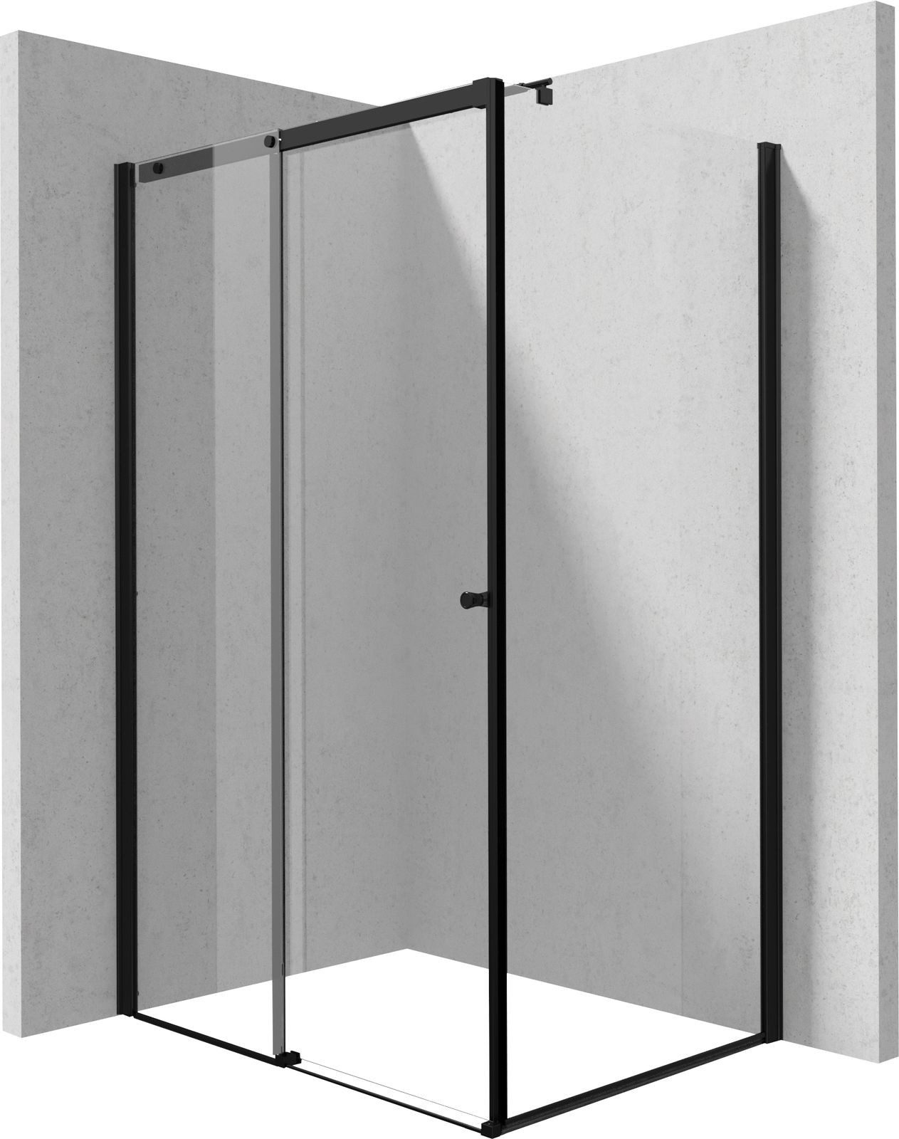 Deante Eckdusche Duschkabine 120x80 cm in Schwarz, BxT: 80x120 cm