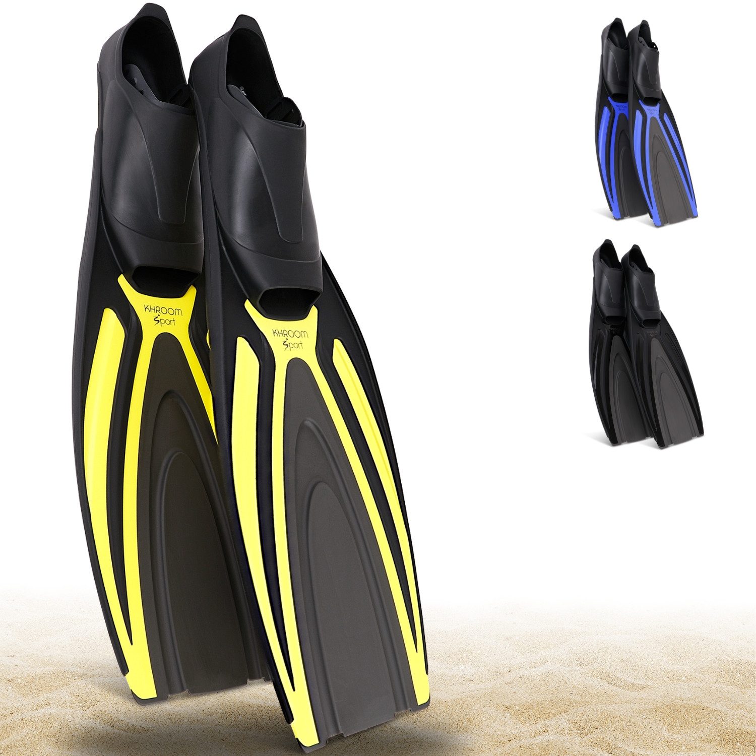 Khroom Flosse Taucherflossen Schwimmflossen Langflossen geschlossen Gr. 36-47 (lange Flossen, Premium Made in Italy)