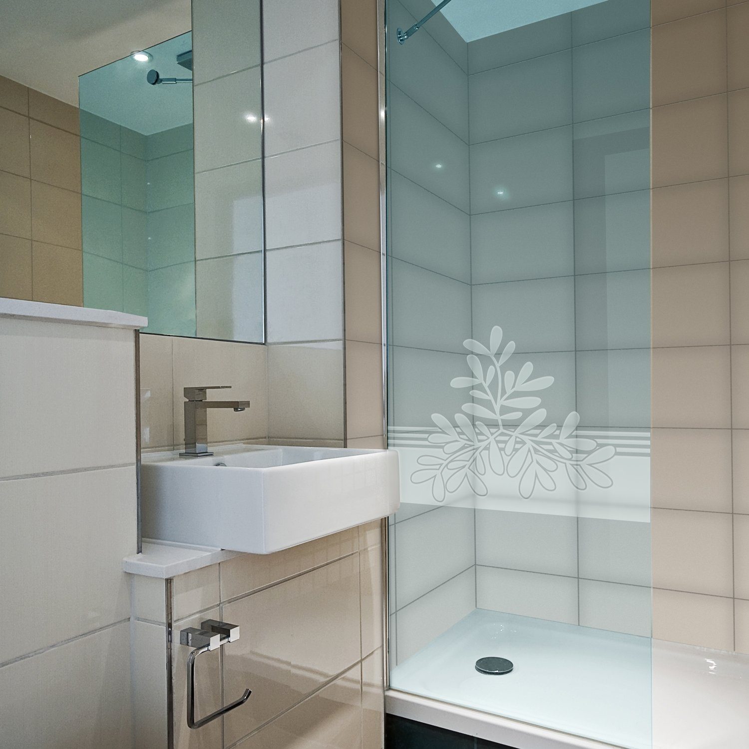 atFoliX Fensterdekoration Glasdekorfolie Dreizweig - gross