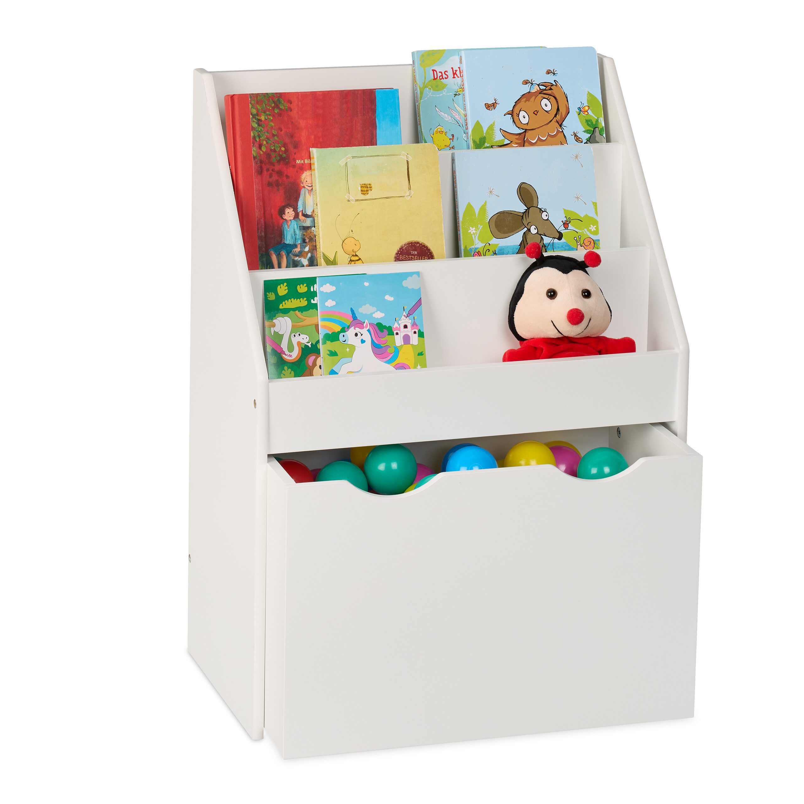 relaxdays Bücherregal Kinder mit Spielzeugkiste günstig online kaufen