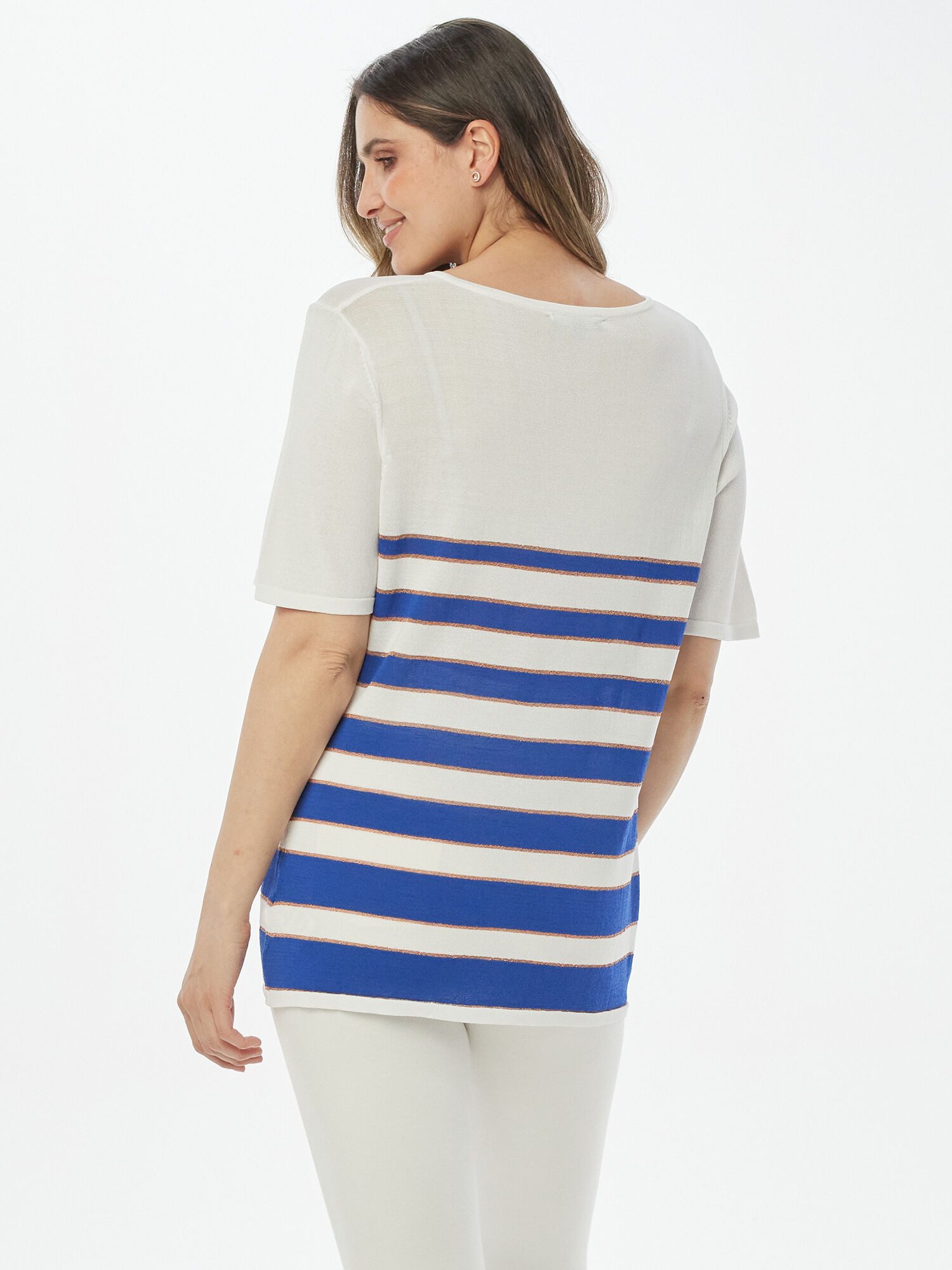 Christian Materne Kurzarmpullover Pulli Halbarm Figurumspielend in Bouclé Garn