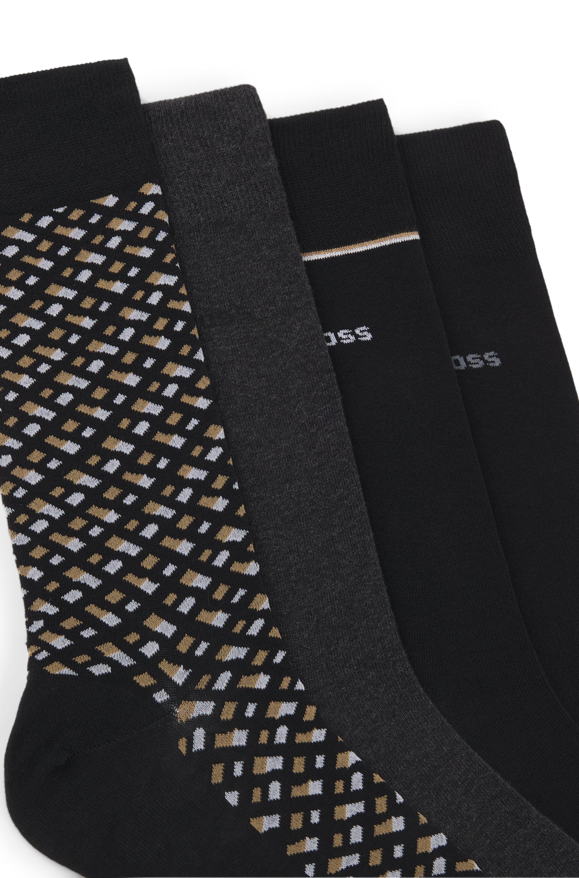 BOSS Businesssocken (Packung, 4-Paar, 4) mit BOSS Logo