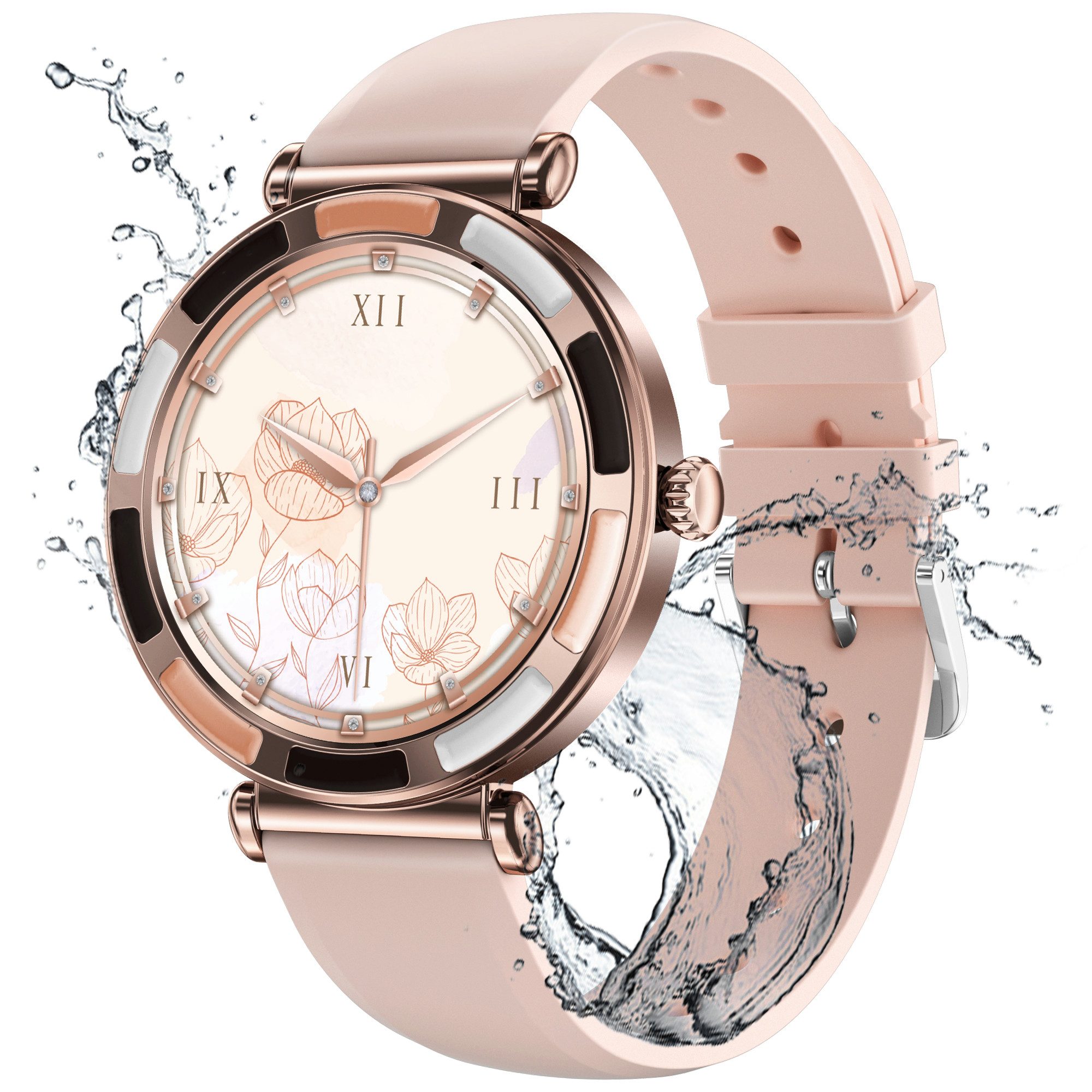 walkbee Smartwatch, Fitness Tracker Uhr für Damen Herren mit Anruffunktion Smartwatch (4.0 cm/1,27''-Voll-Touch-Farbdisplay Zoll) Fitness Tracker Armbanduhr mit Blutsauerstoff,Blutdruck,Herzfrequenz,Frauengesundheit, Schrittzähler, Atemtraining, Musiksteuerung und Fernfotografie usw., IP67 wasserdicht,100+ Sportmodi, verfügbar für Android 5.0+ / iOS 9.0+