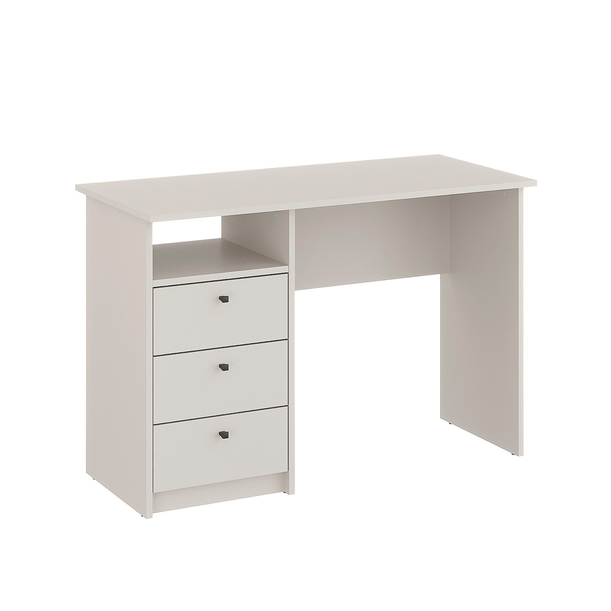 KOMTO Schreibtisch Oslo 110 H Griffe Computertisch Klein Arbeitstisch mit Schubladen, Büro PC-Tisch Kinderschreibtisch Schreibtisch 110 x 50 x 74 cm