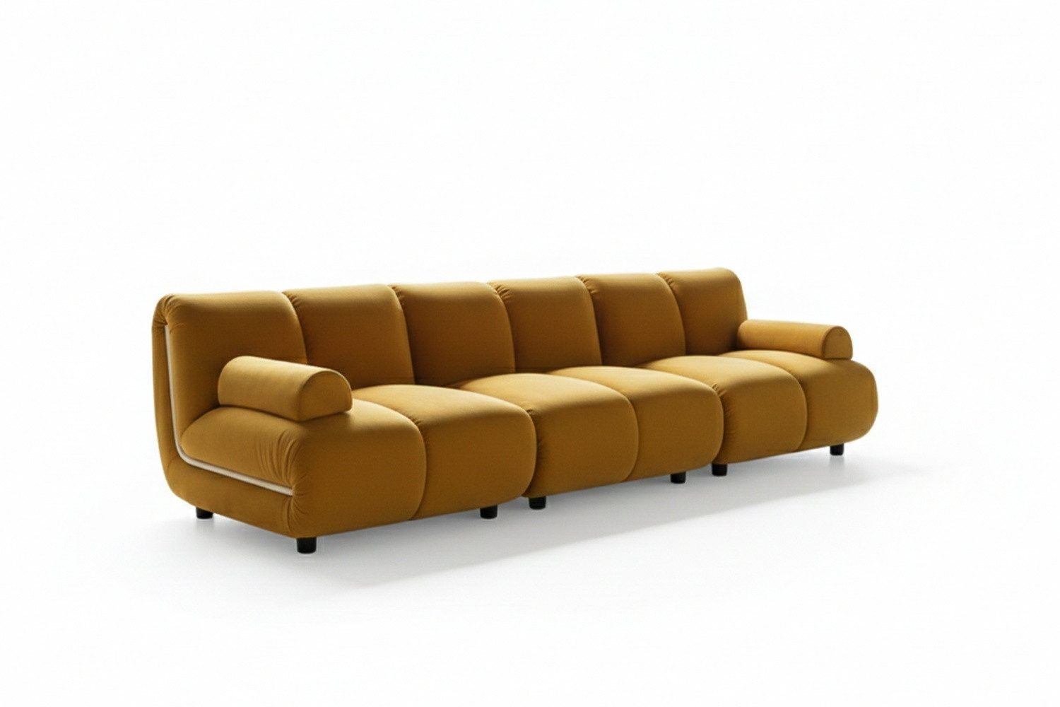 KAWOLA Sofa LAYLA – Modulares Sofa 3-tlg. – 3-Sitzer Samt – wandelbare Couch, Flexibel kombinierbar, bequemer Velvet-Bezug, hoher Sitzkomfort