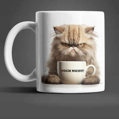 WS-Trend Tasse Katze Noch Nicht Kaffeetasse Teetasse, Keramik, Geschenkidee 330 ml