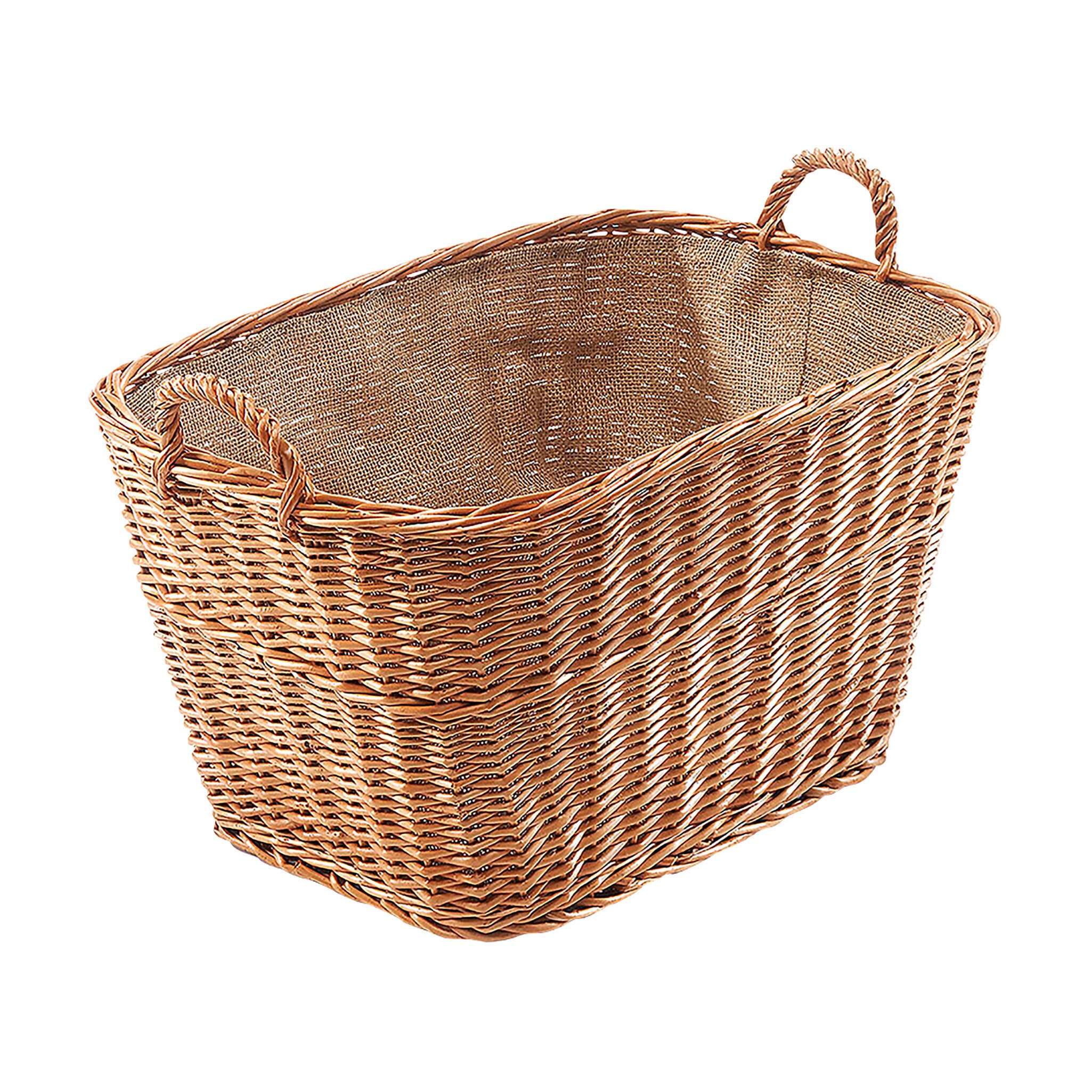 Kobolo Kaminholzkorb Holzkorb eckig gekochte Weide günstig online kaufen