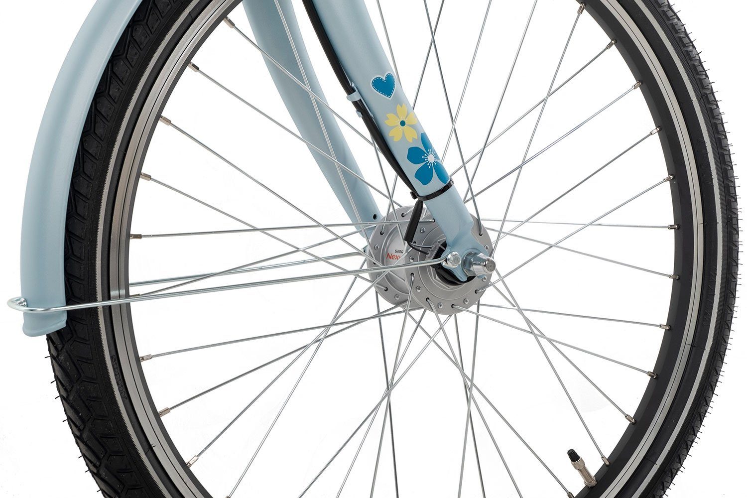 Almrausch Kinderfahrrad Zucker 7 24 Wave, 7 Gang Shimano Nexus 7 Rücktritt Schaltwerk, Nabenschaltung Rücktritt, Jugendfahrrad 24 Zoll blau