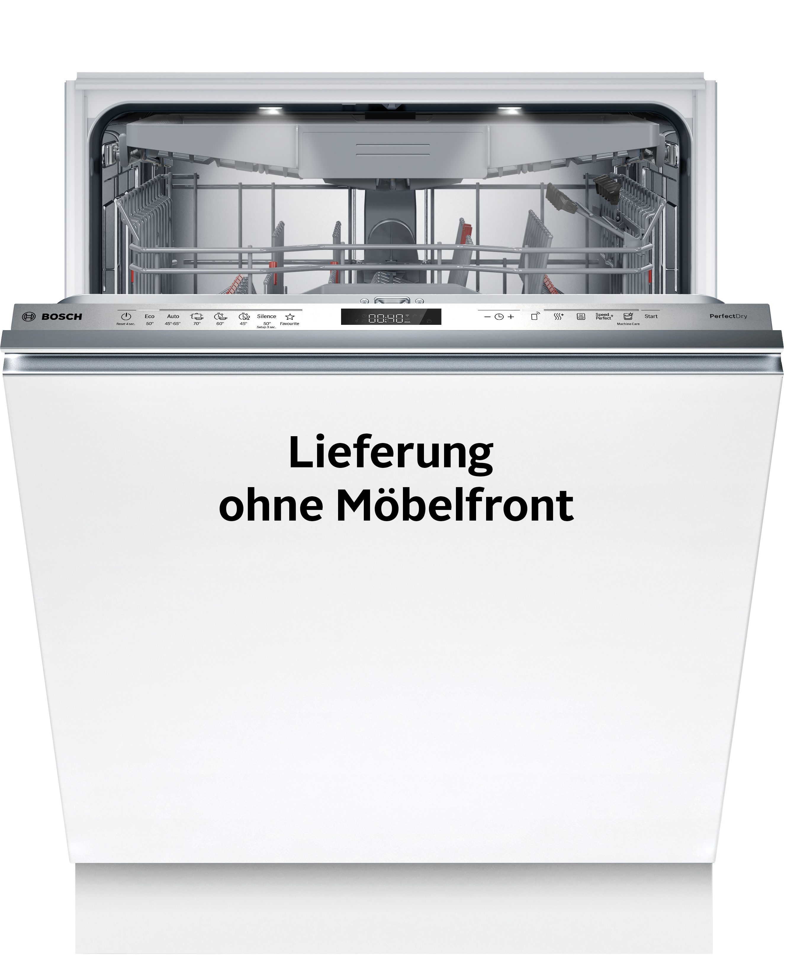 BOSCH vollintegrierbarer Geschirrspüler Serie 6 SBV6ZCX25E, 14 Maßgedecke, Time Light - Restzeit wird auf Küchenboden projiziert, Rack Matic