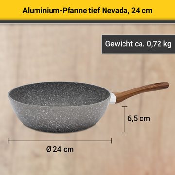 Krüger Bratpfanne Nevada, Aluminium (1-tlg), tief, für Induktions-Kochfelder geeignet
