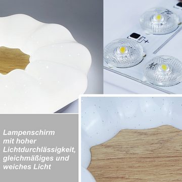 ZMH LED Deckenleuchte Sternenhimmel Design Wohnzimmerlampe, LED fest integriert, Kaltweiß, 4000K, Ø28CM