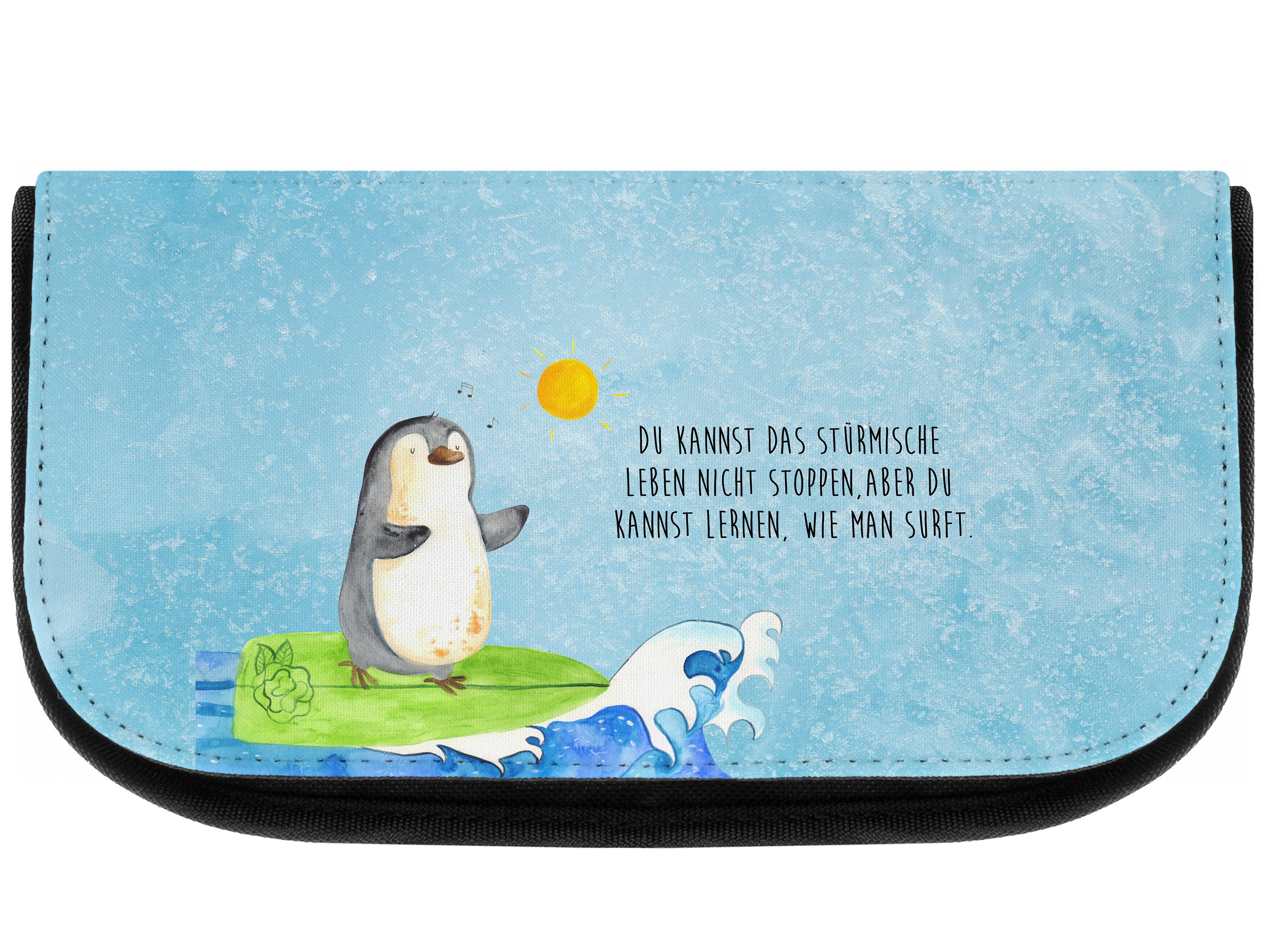 Geschenk, - Pinguin Panda & (1-tlg) Mr. s Schminktasche, Kosmetikbeutel, - Eisblau Kosmetiktasche Mrs. Surfer