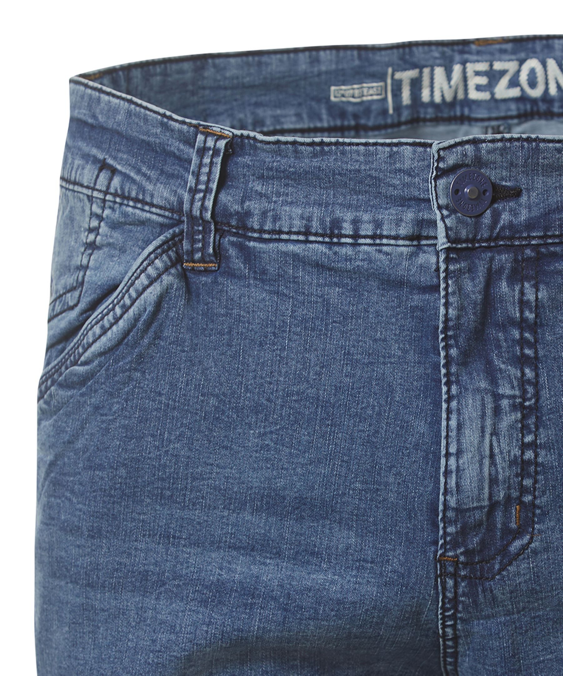 TIMEZONE Jeansshorts Casual Cargo normale Bundhöhe Zip-Fly für Herren (1-tlg) Baumwolle Loose Fit Einfarbig atmungsaktiv Reißverschluss