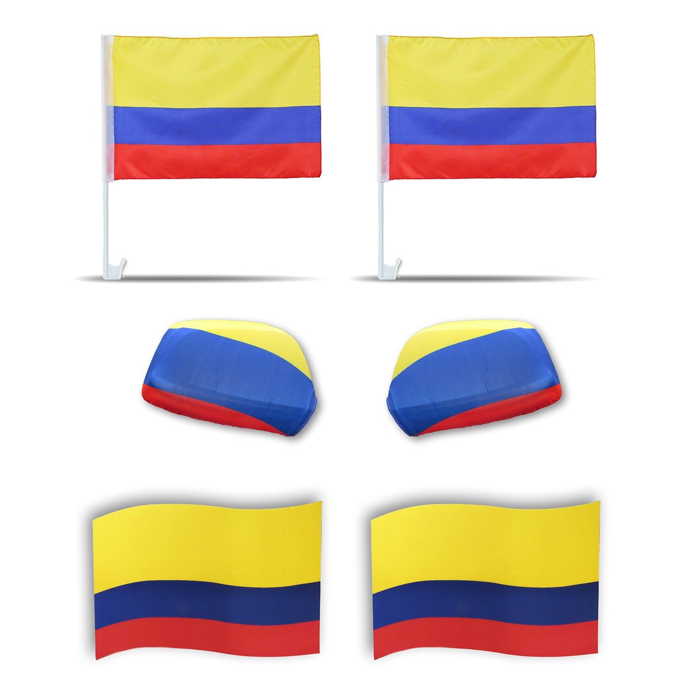 Sonia Originelli Fahne Fanpaket "Kolumbien" 3D-Effekt Außenspiegel 3D Colombia Magnet Magnete: Fußball Flaggen