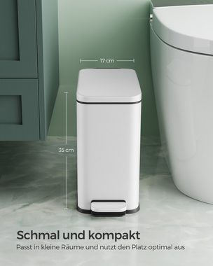 SONGMICS Kosmetikeimer, Kosmetikeimer und Toilettenbürsten Set, 10 Liter, Mülleimer Bad