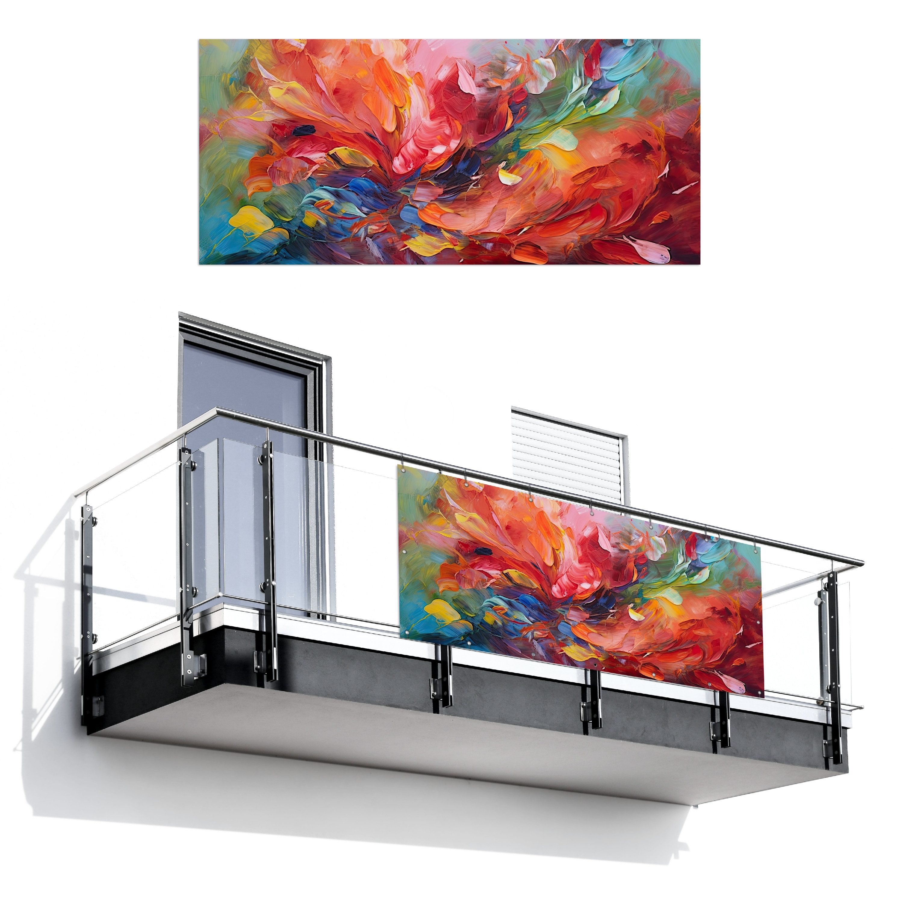MuchoWow Balkonsichtschutz Ölgemälde - Kunst - günstig online kaufen