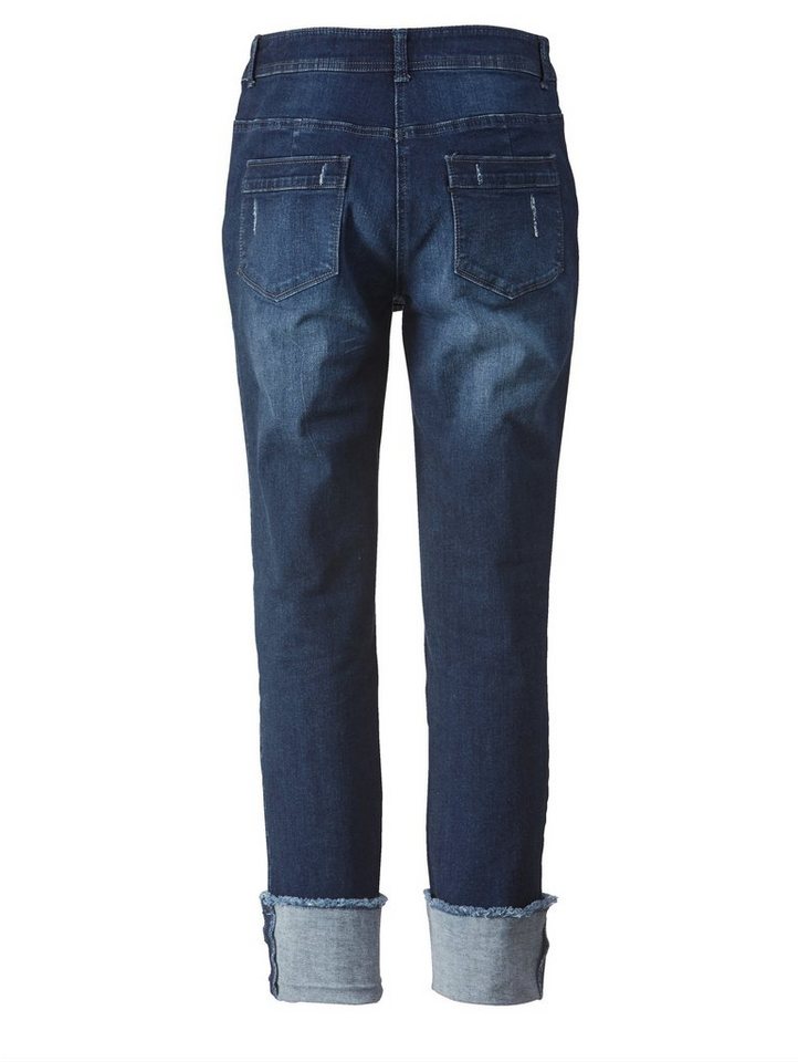Janet Joyce By Happy Size 7 8 Slim Fit Jeans Mit Umschlag Und Fransen Online Kaufen Otto