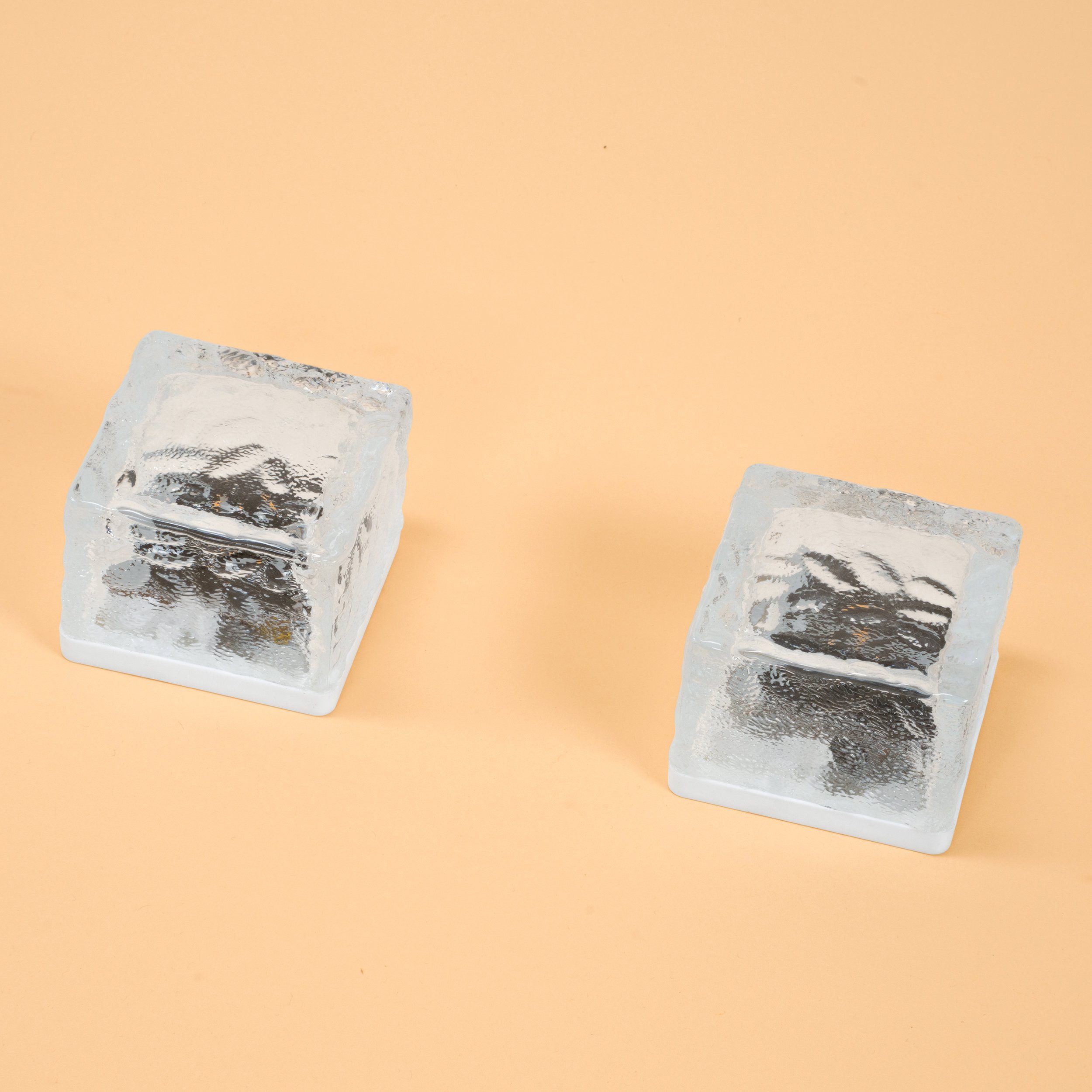 esotec LED Solarleuchte 2er Set Leuchtsteine 7x7x5cm 10mm-Glas 1800k bernstein-LEDs 103313