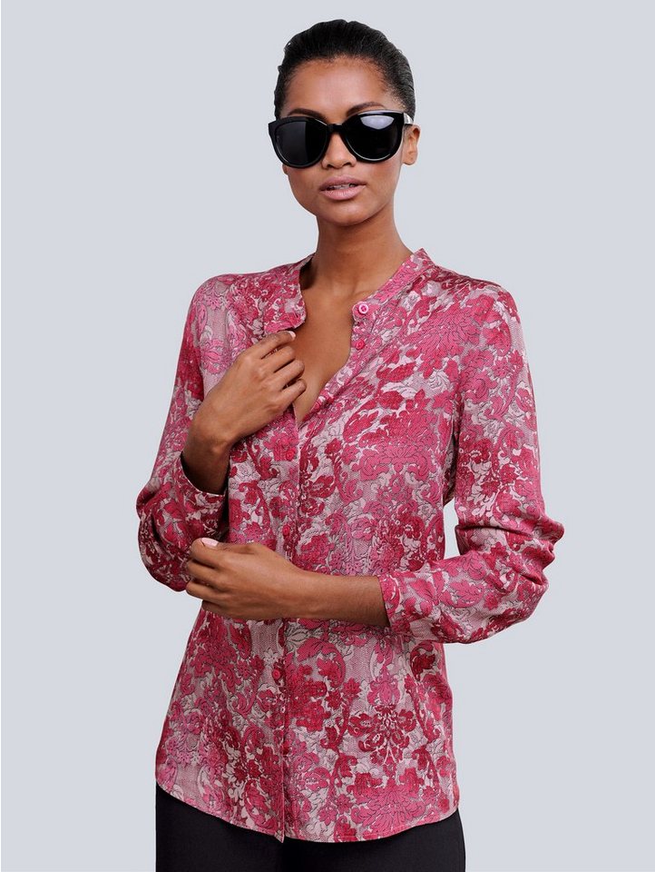 Alba Moda Satinbluse in exklusivem Alba Moda Druck Alba Moda Satinbluse in exklusivem Alba Moda Druck