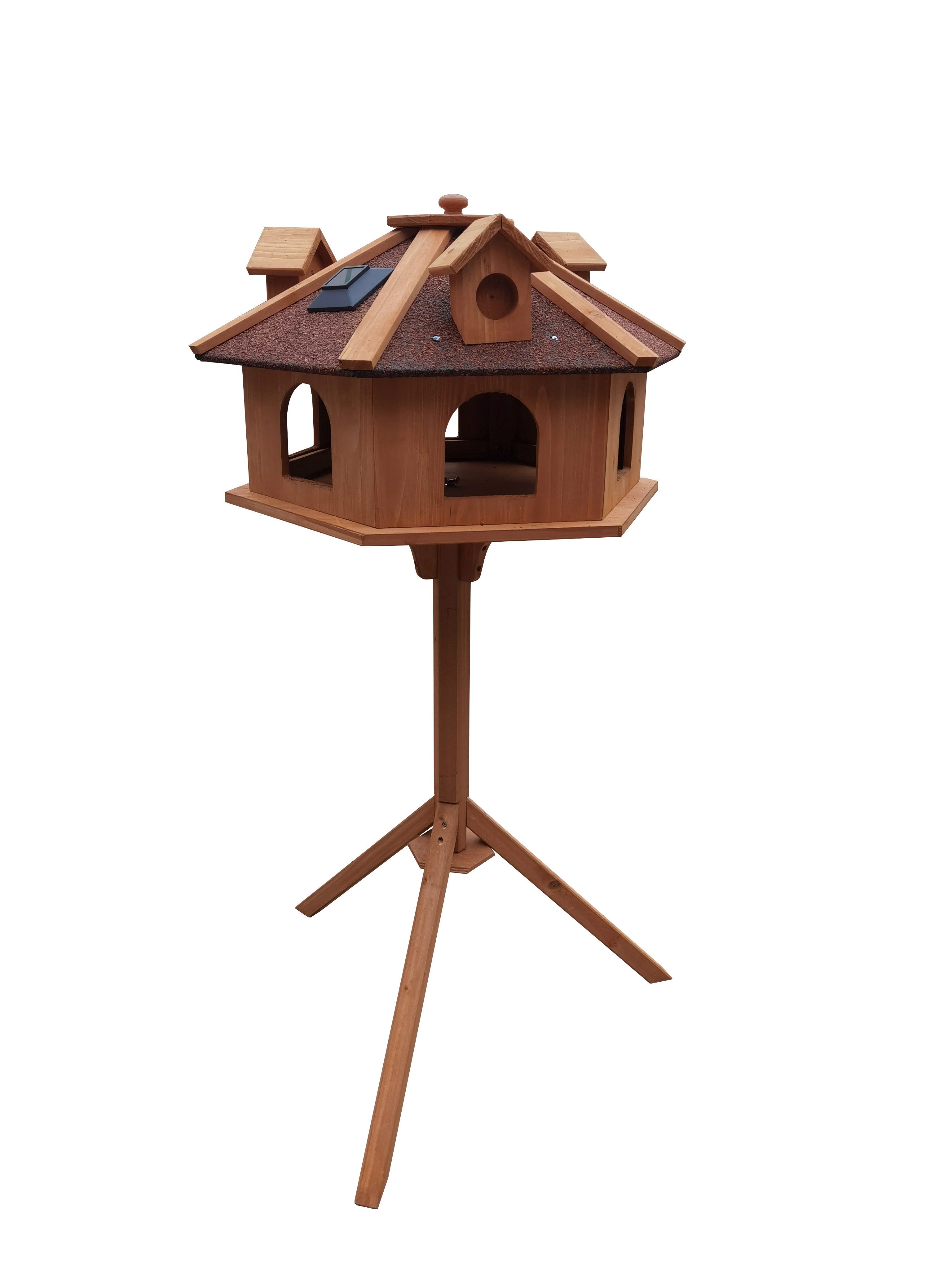 Vogelhaus ALPENZAUBER L Licht+Ständer Vogelfutterhaus Futterhaus Vogel