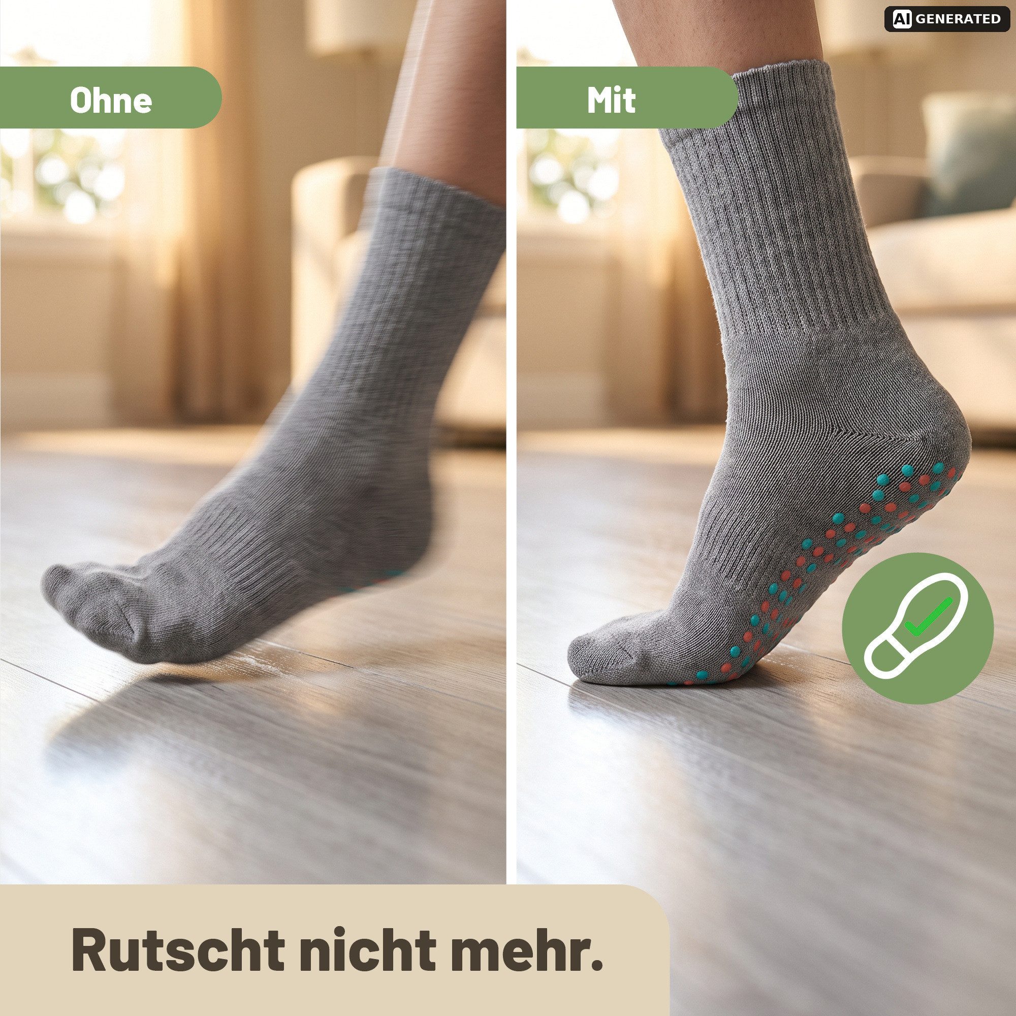Viva Decor Bastelfarbe ABS Socken-Stopp Antirutsch-Farbe für Socken, Teppiche & Textilien, wasserbasiert, latexfrei, geruchsneutral, waschbar bei 30 °C – Bild 2 von 5