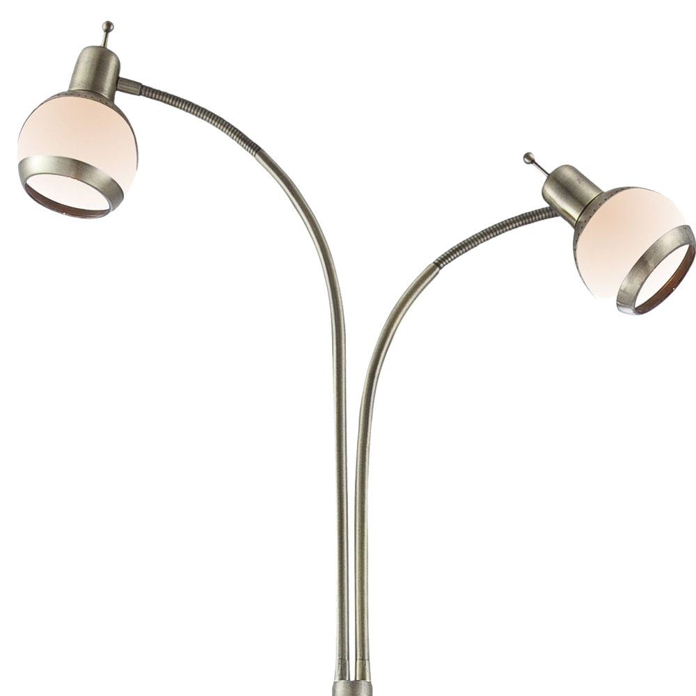 Stehlampe, etc-shop stehend Stehleuchte Stehlampe Schirm Wohnzimmerleuchte Glas LED Flammig nicht Leuchtmittel 2 inklusive,