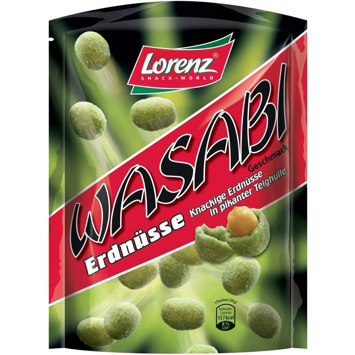 LORENZ Knabberei, Lorenz Wasabi Erdnüsse mit asiatischem Meerrettich Geschmack 100g