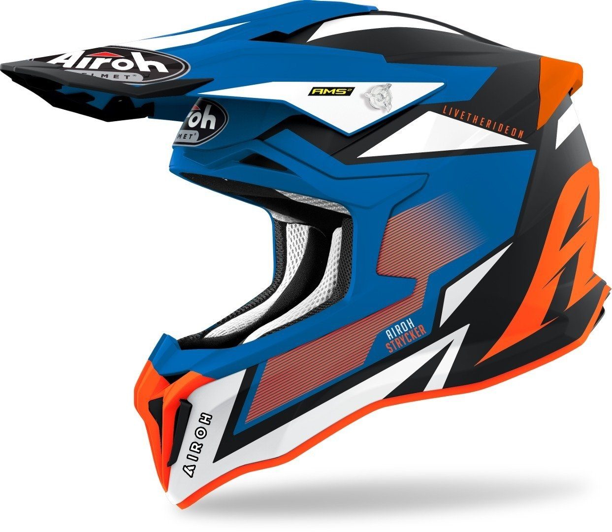Airoh Motocrosshelm Strycker Axe Carbon Motocross Helm, Notfallsystem-polsterung (eqrs)