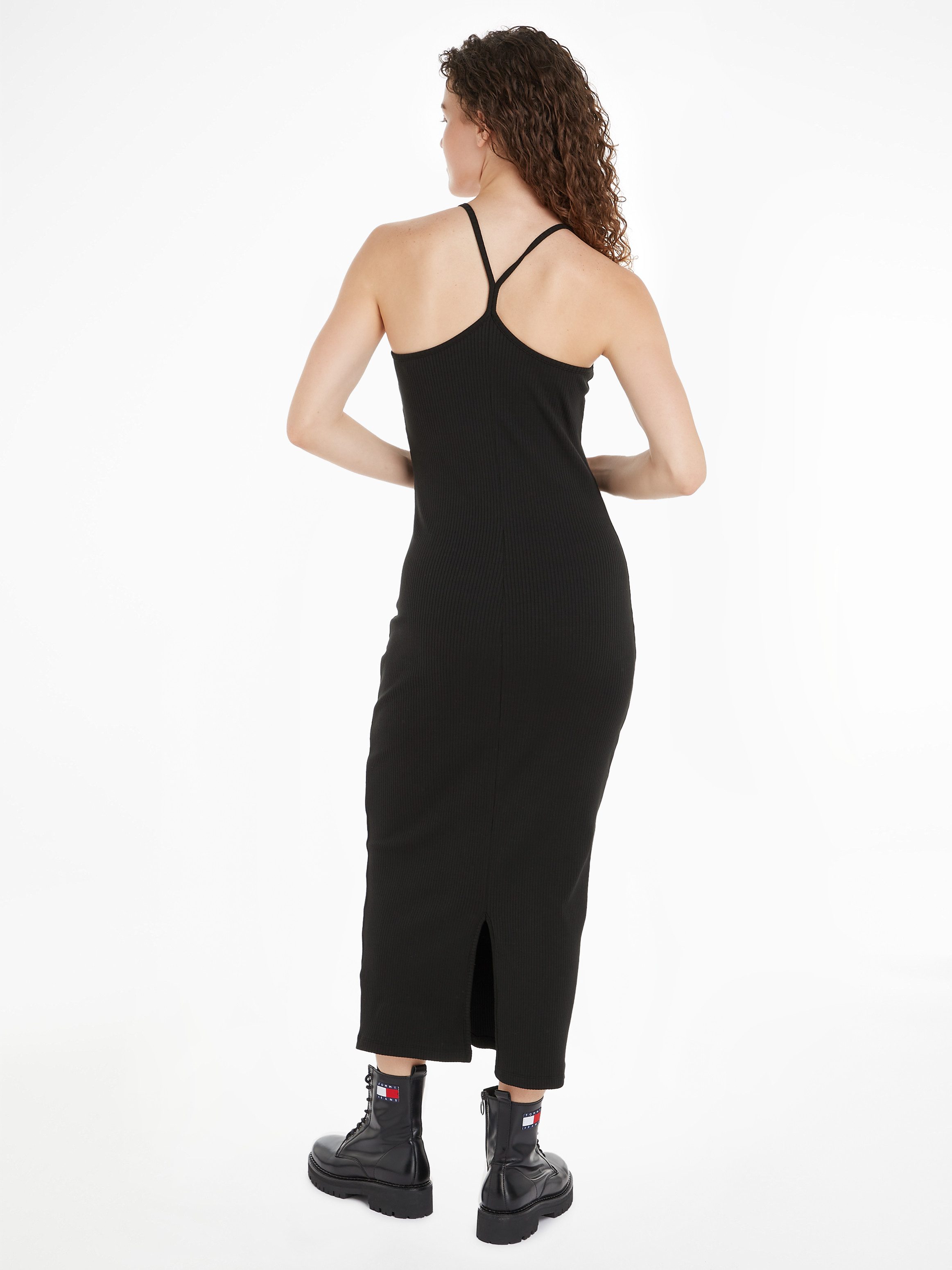 Tommy Jeans Jerseykleid TJW STRAPPY BADGE RIB DRESS mit Trägern, Rippware, günstig online kaufen