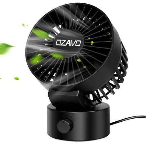 OZAVO Tischventilator EH002., Tragbarer USB Mini Ventilator Bodenventilator Kühl Windmaschine