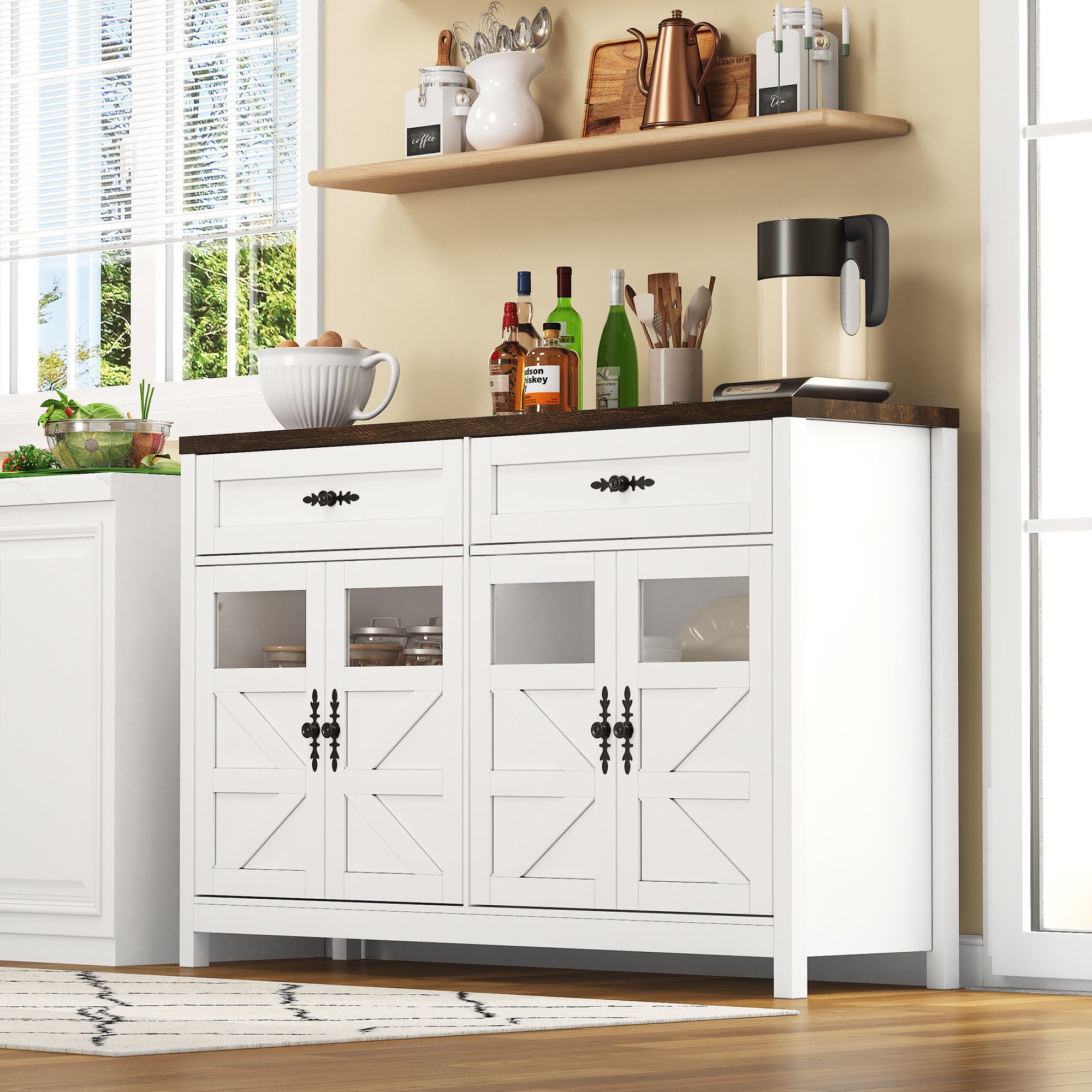 STILVORA Sideboard küche mit Stauraum,Anrichte mit Schubladen,Landhausstil günstig online kaufen