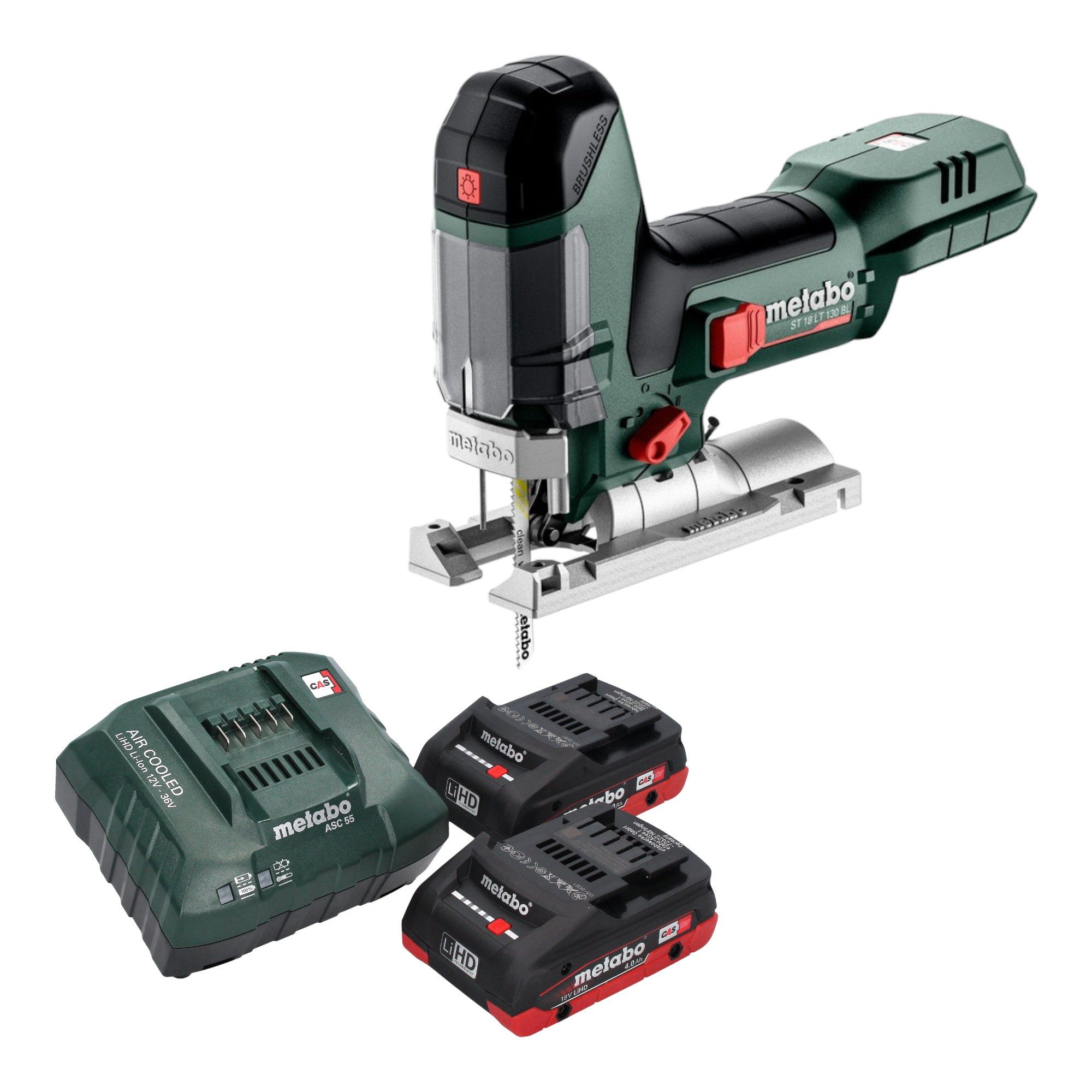 metabo Akku-Stichsäge ST 18 LT 130 BL 18 V 130 mm Brushless + 2x LiHD Akku 4,0 Ah