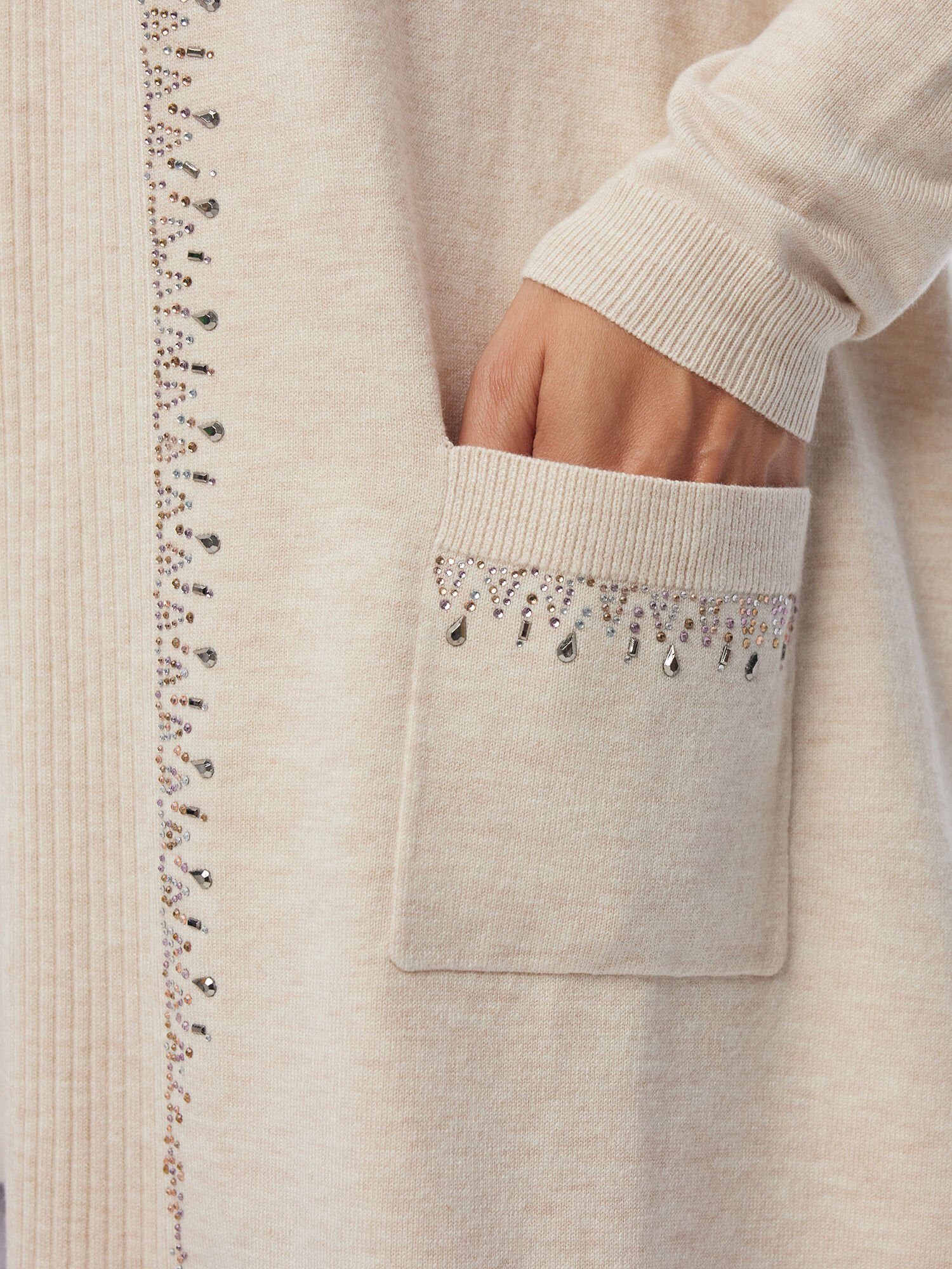 MONACO blue Strickjacke mit Strass-Details