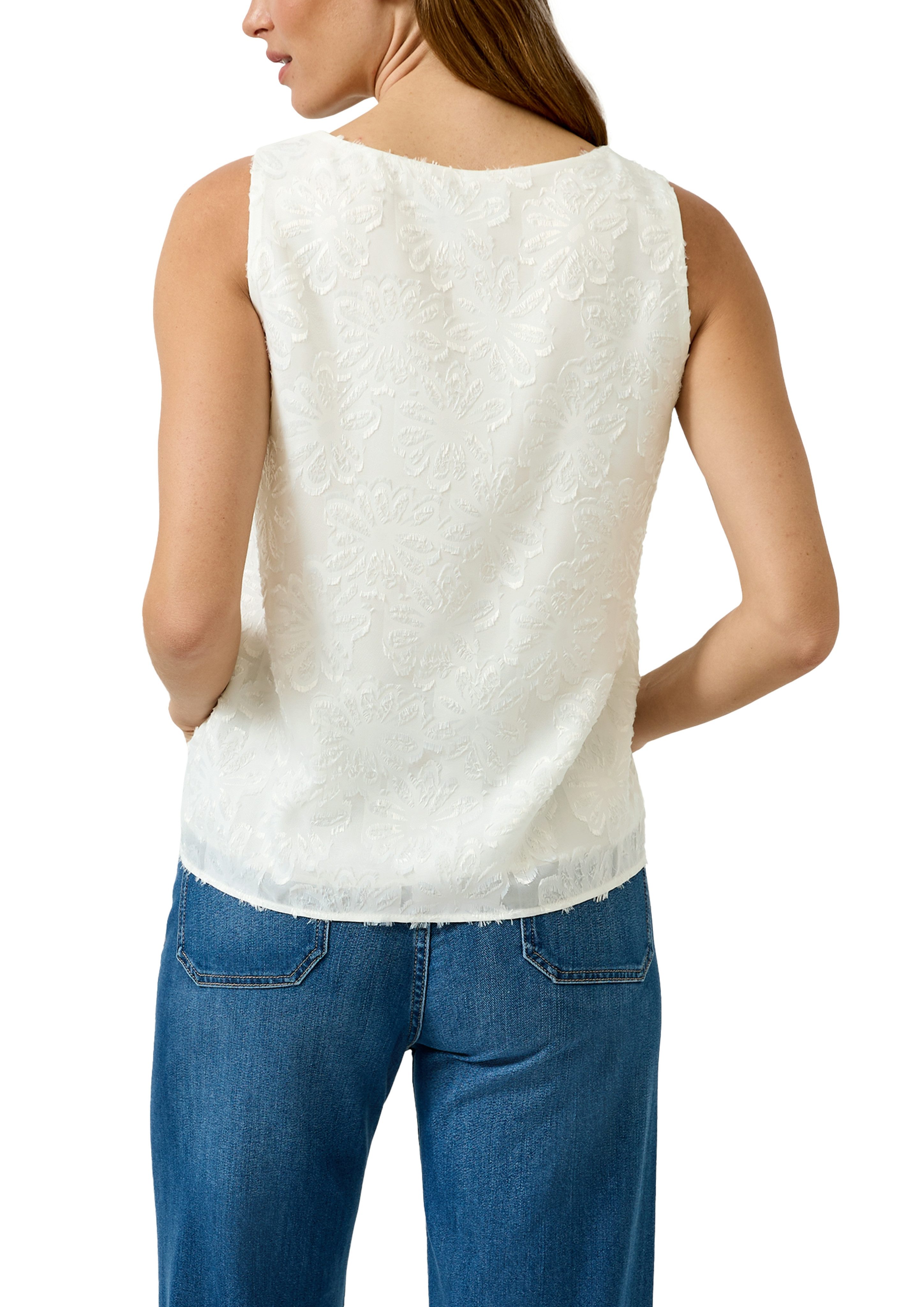 s.Oliver BLACK LABEL Blusentop mit floralem Muster und V-Aussschnitt