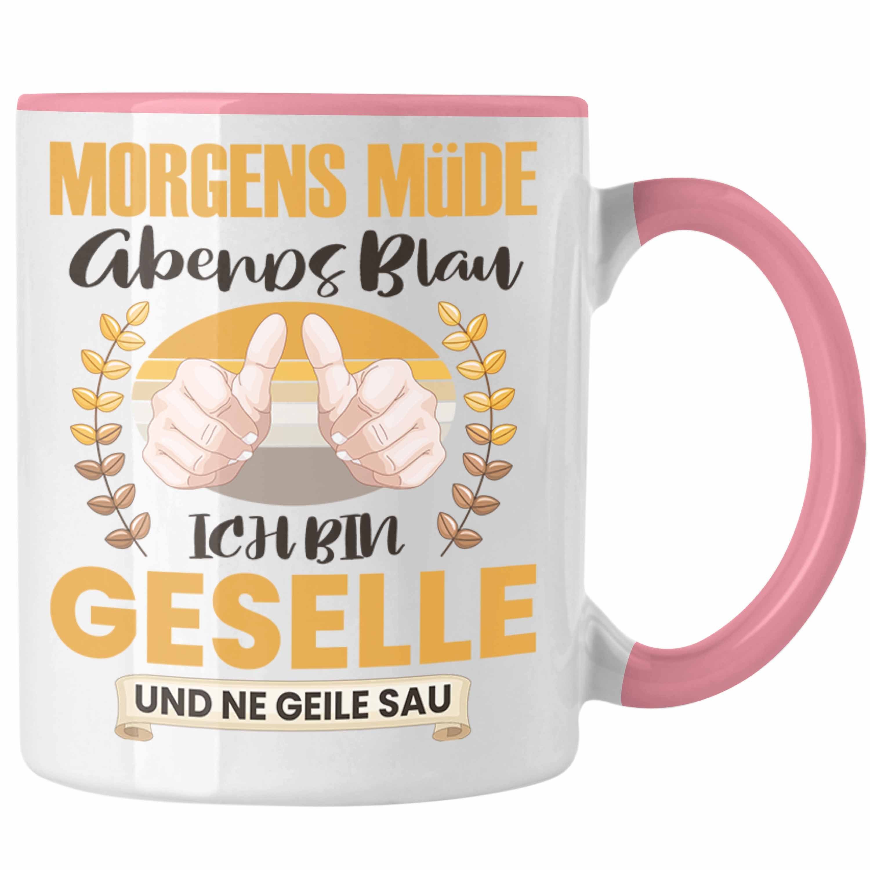 Trendation Tasse Gesellenprüfung Bestanden Tasse Geschenk Geselle 2023 Bestandene Prüfu Rosa