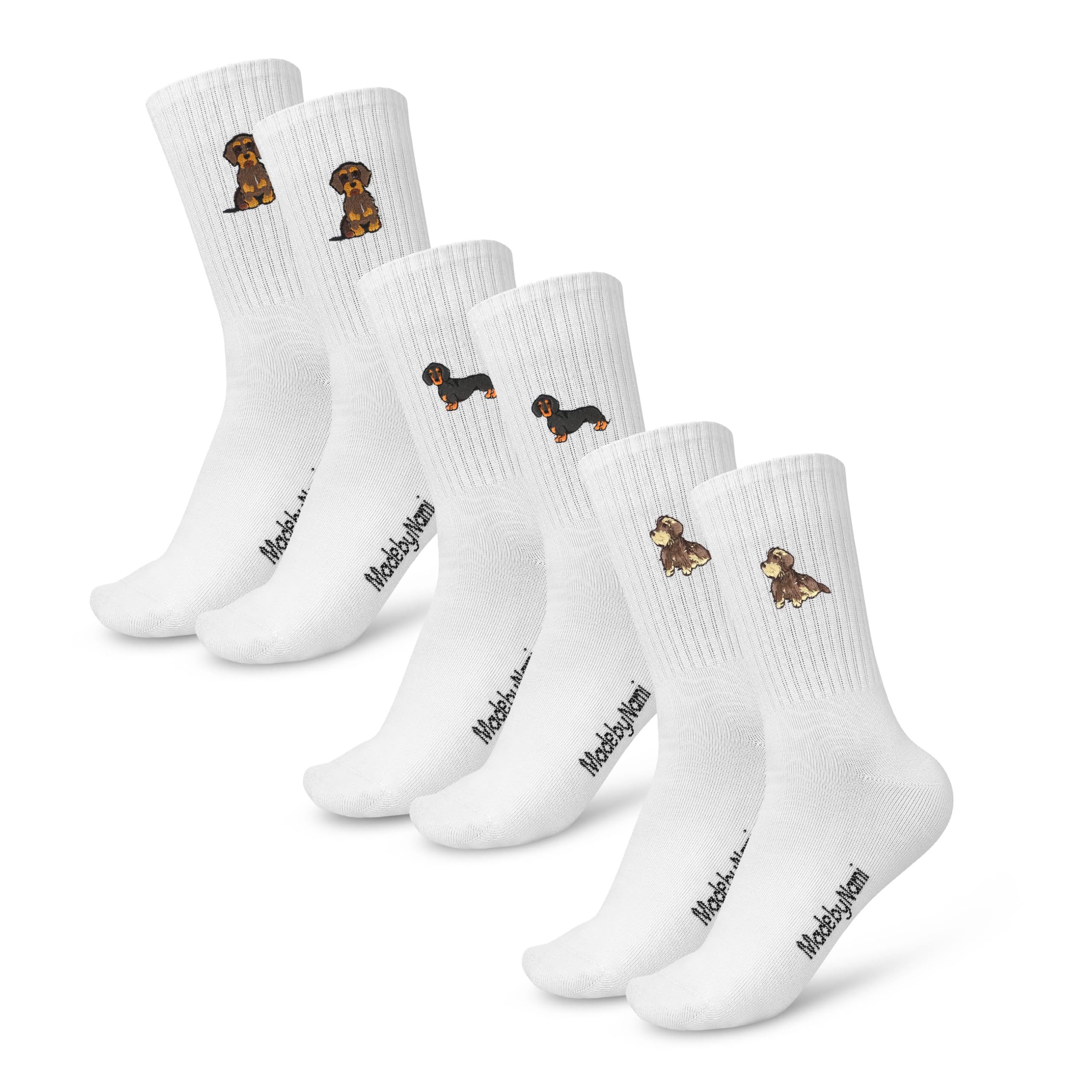 Made by Nami Socken 3 Paar Lustige Socken Damen & Herren mit Motiv im Set (Set, 3 Paar) Festival Accessoires, Motiv Dackel