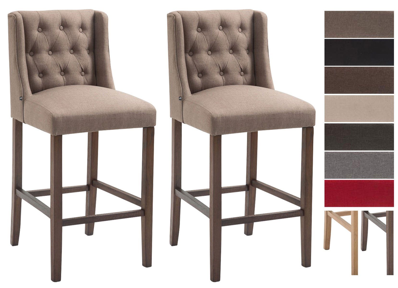 CLP Barhocker Cassandra Stoff (2er Set, günstig online kaufen