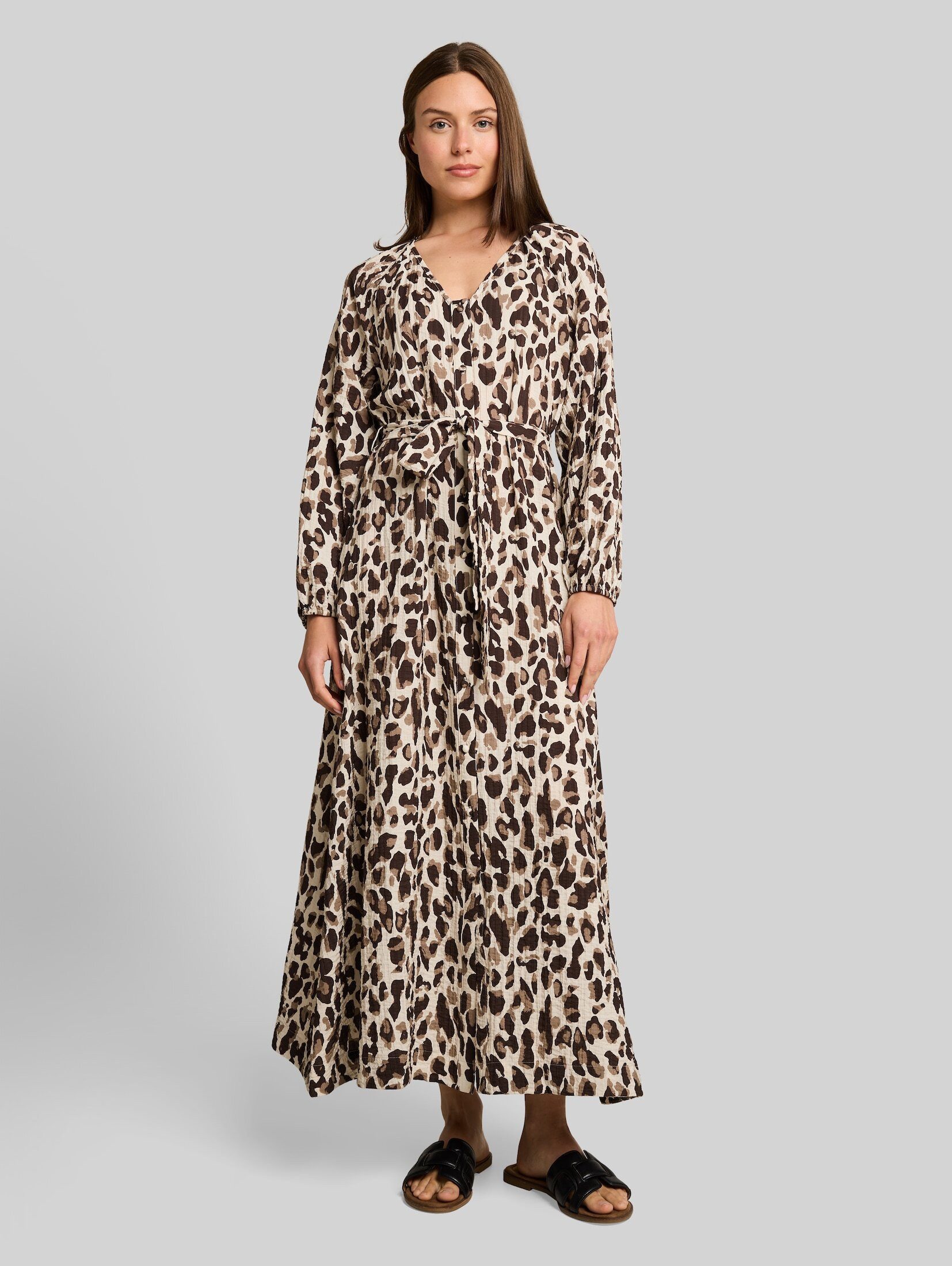 TOM TAILOR Sommerkleid Kleider & Jumpsuits Maxi-Kleid mit Leo-Print