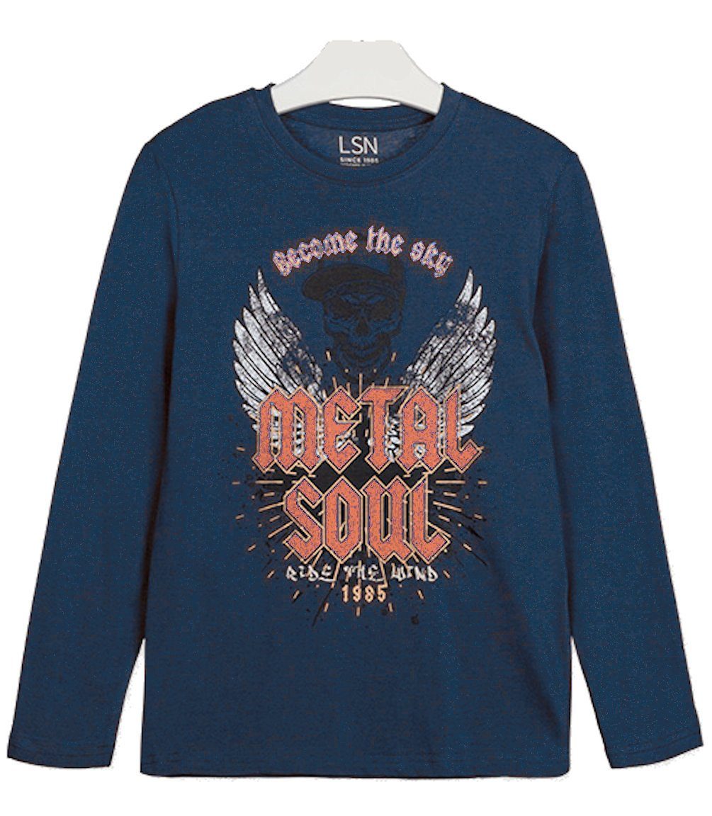 LOSAN Langarmshirt Losan Jungen Langarmshirt Metal Soul azul noche (1-tlg)
