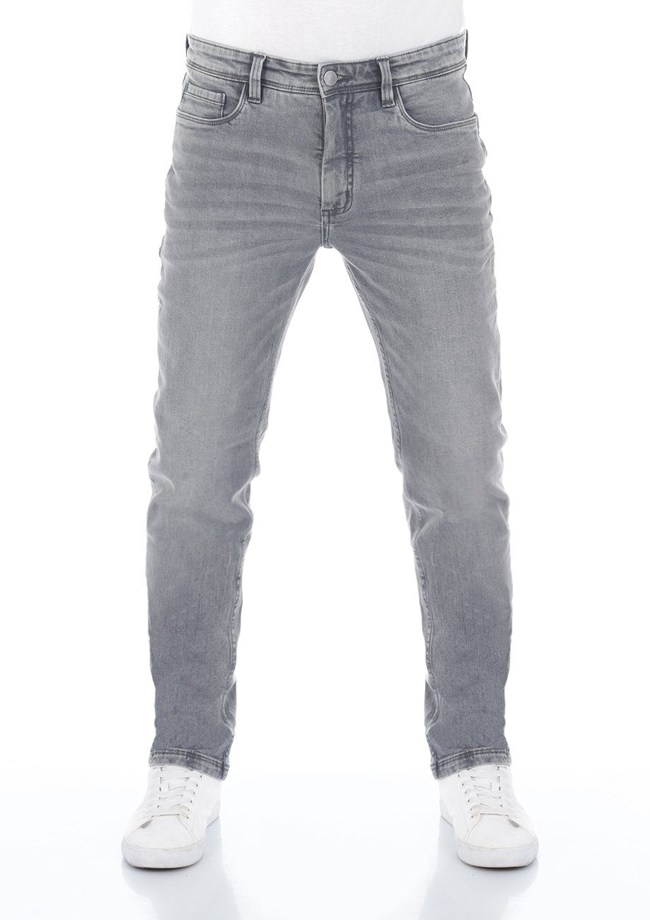 riverso Straight-Jeans Herren Jeanshose RIVChris Regular Fit Denim Hose mit Stretch Grey Denim (23000)