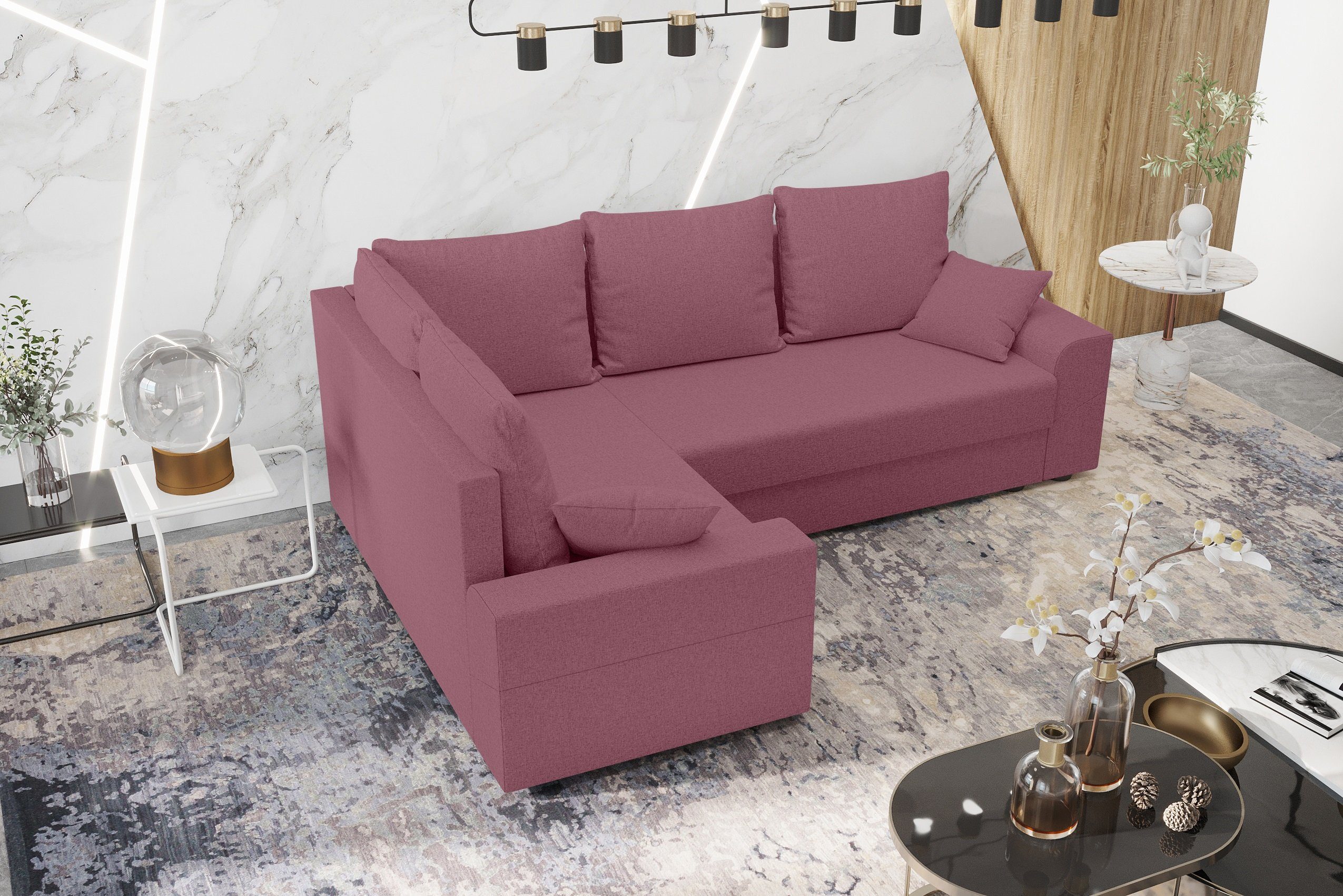 Eckcouch, mit Ecksofa mit Montero, Stylefy Bettfunktion, Bettkasten, L-Form, Modern Design Sofa, Sitzkomfort,