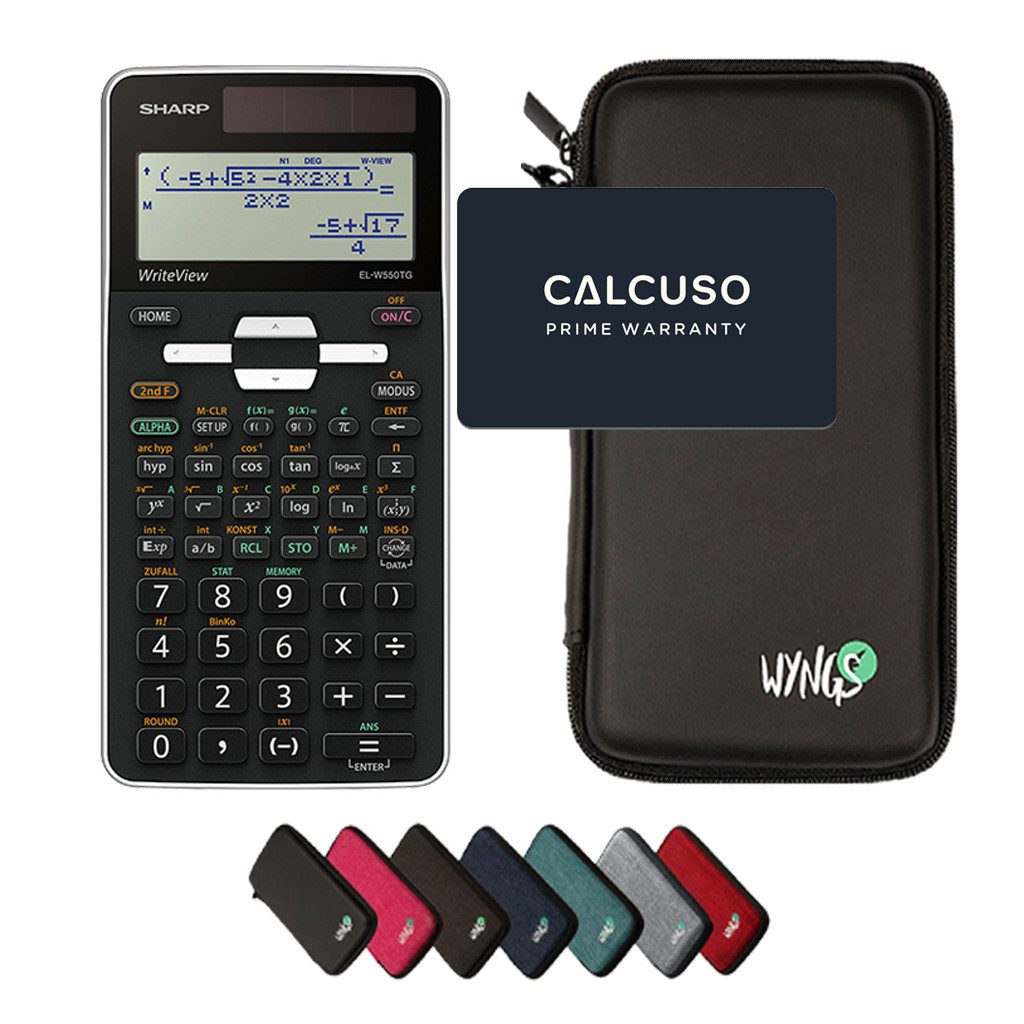 Sharp Taschenrechner Sharp EL-W550TG inkl. WYNGS Schutztasche Schwarz
